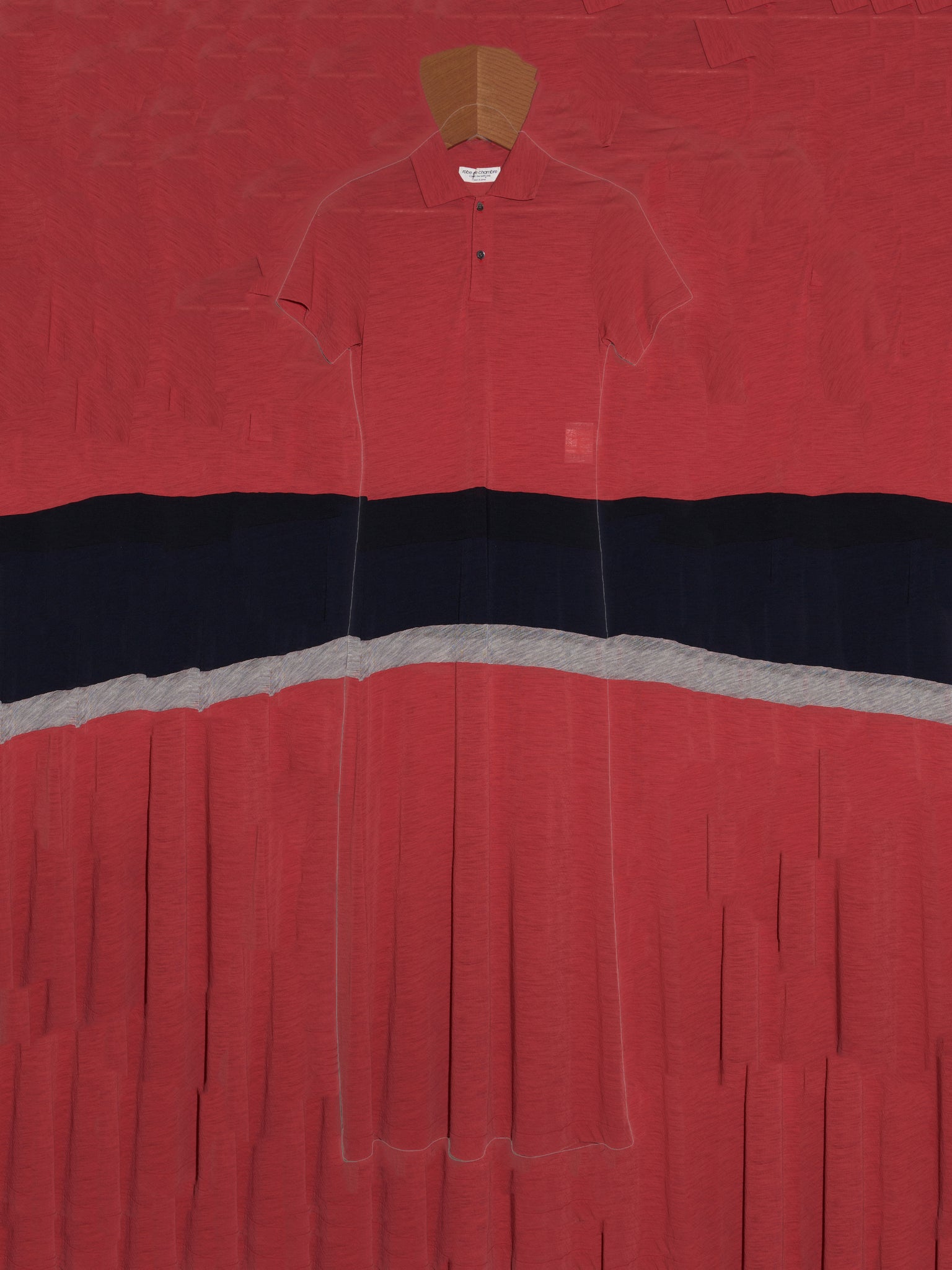 Comme des Garcons SS1996 burnt orange wool jersey polo shirt maxi dress
