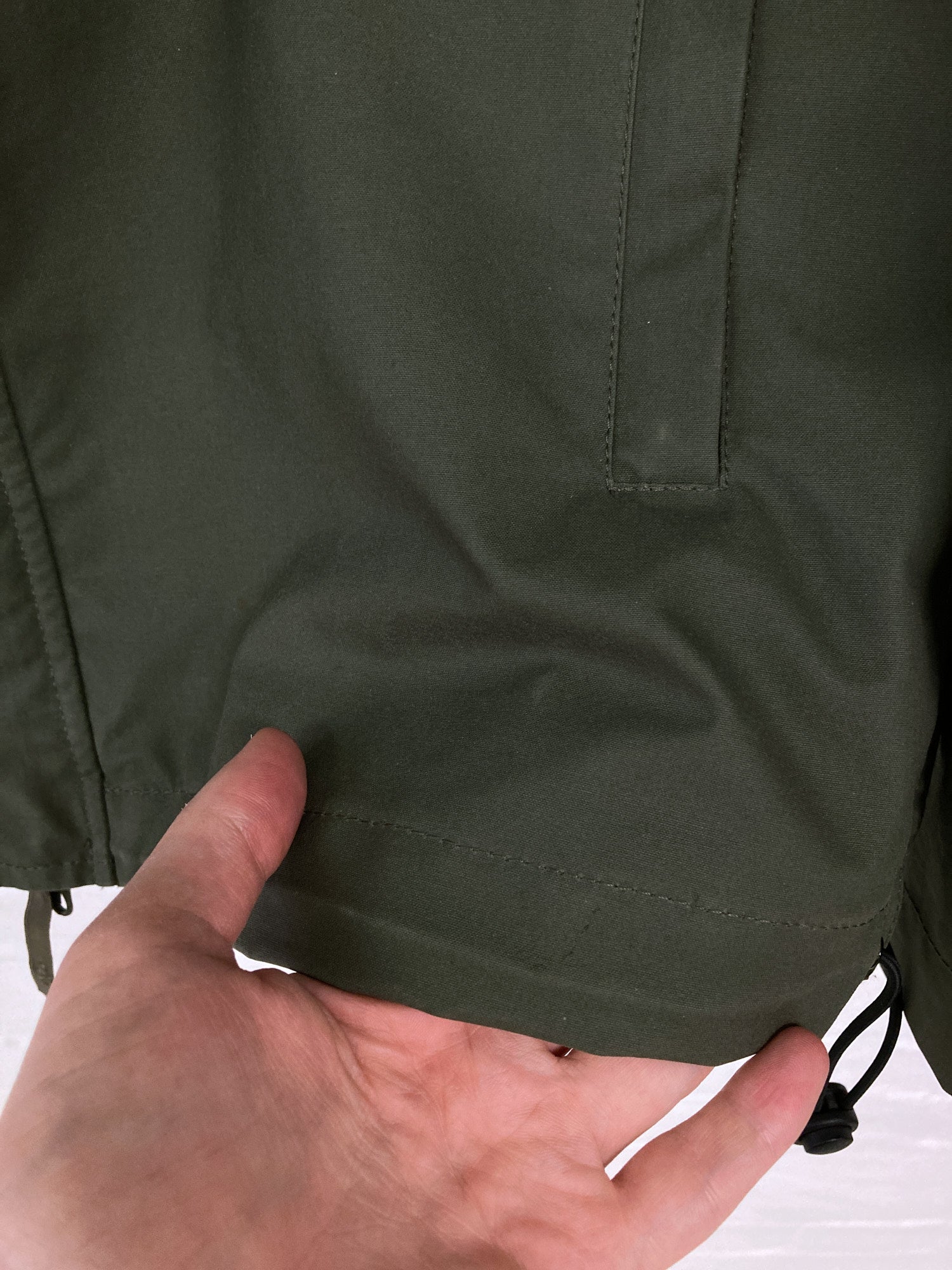 Christophe Lemaire khaki cotton canvas high neck hooded jacket - 1 S XS