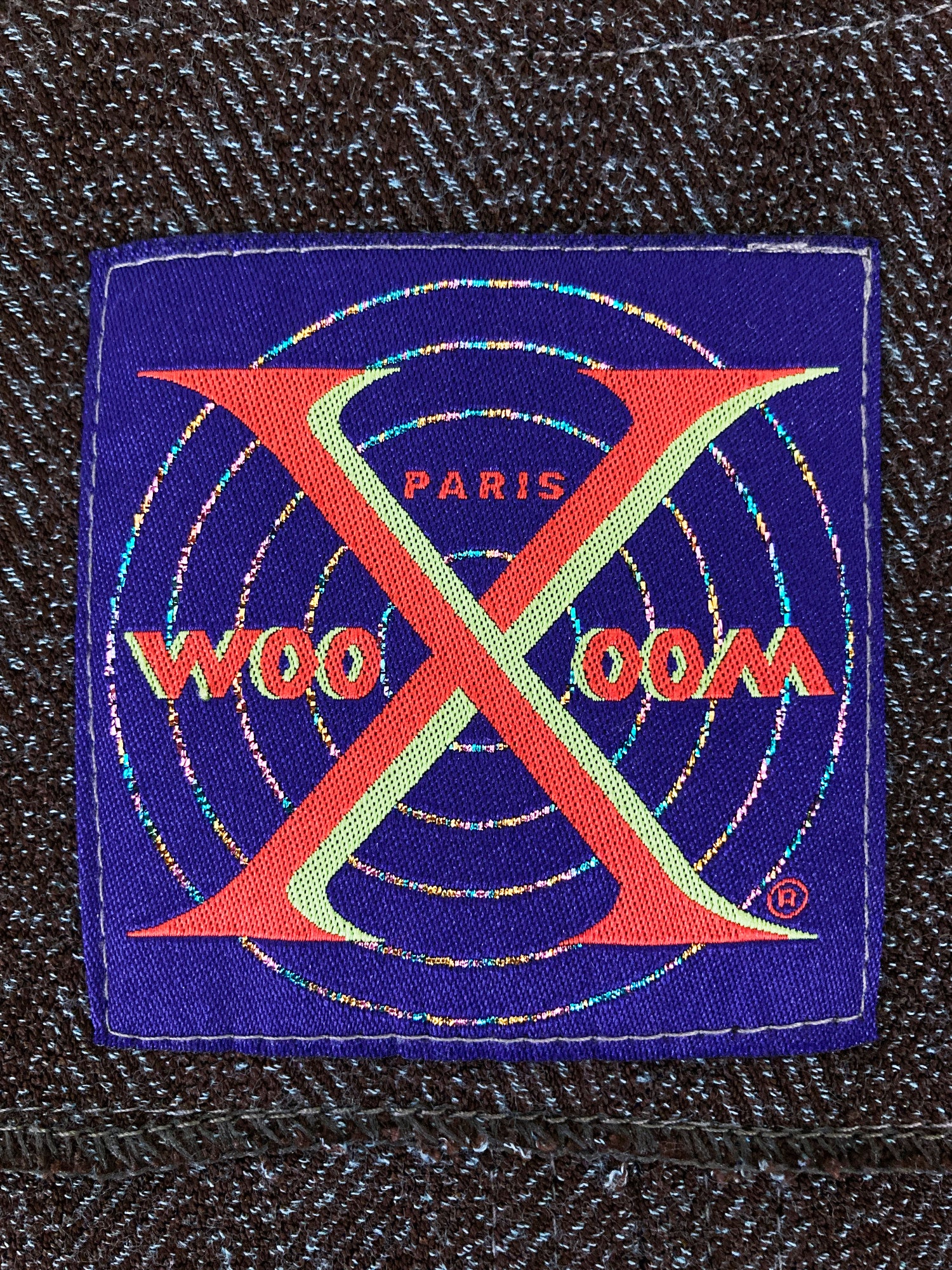 WooXoom Paris 1990s brown poly viscose 3 button patchwork blazer - 1 S
