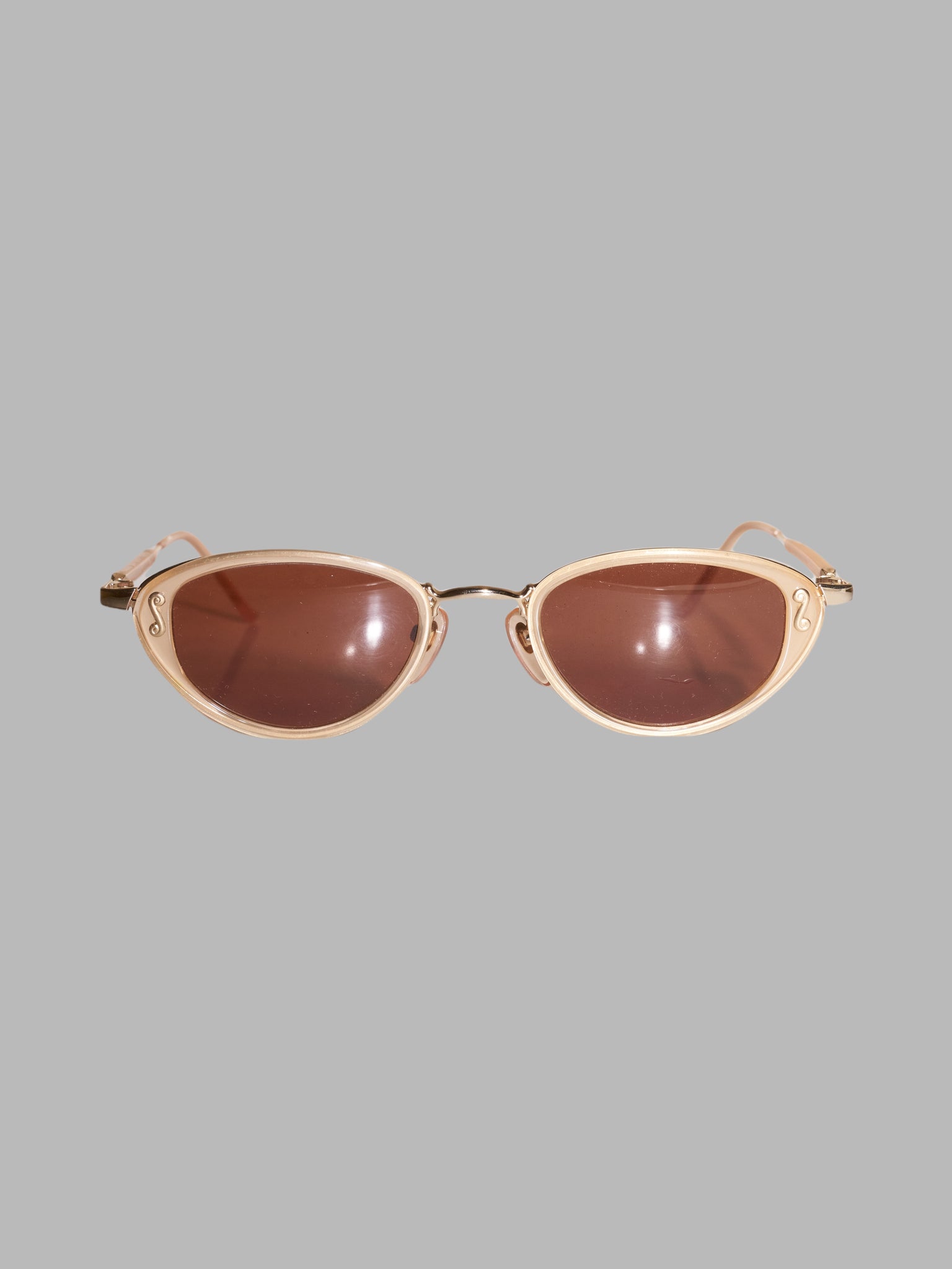 Martine Sitbon translucent peach sunglasses with brown lenses