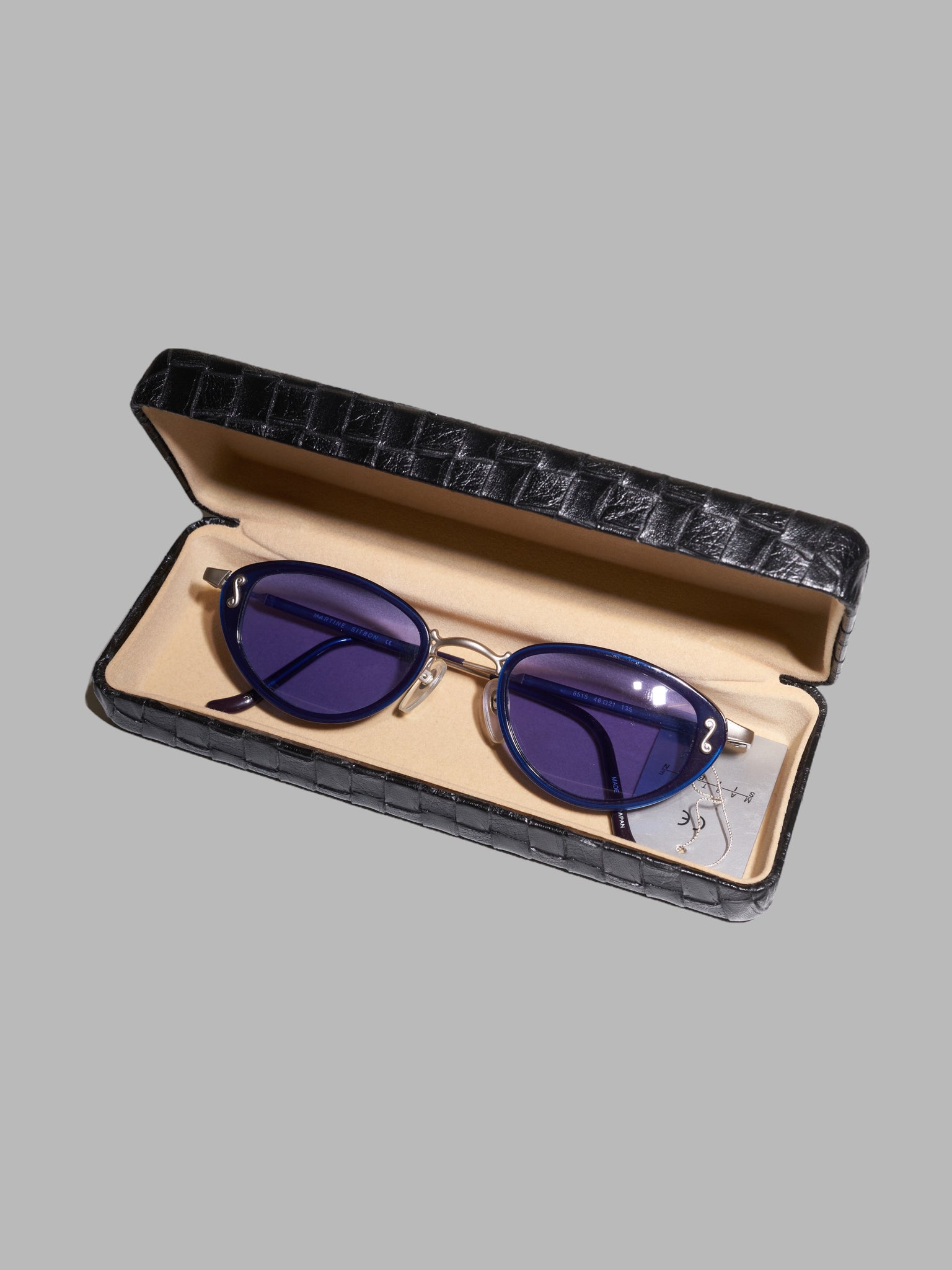 Martine Sitbon dark blue sunglasses with lighter blue lenses