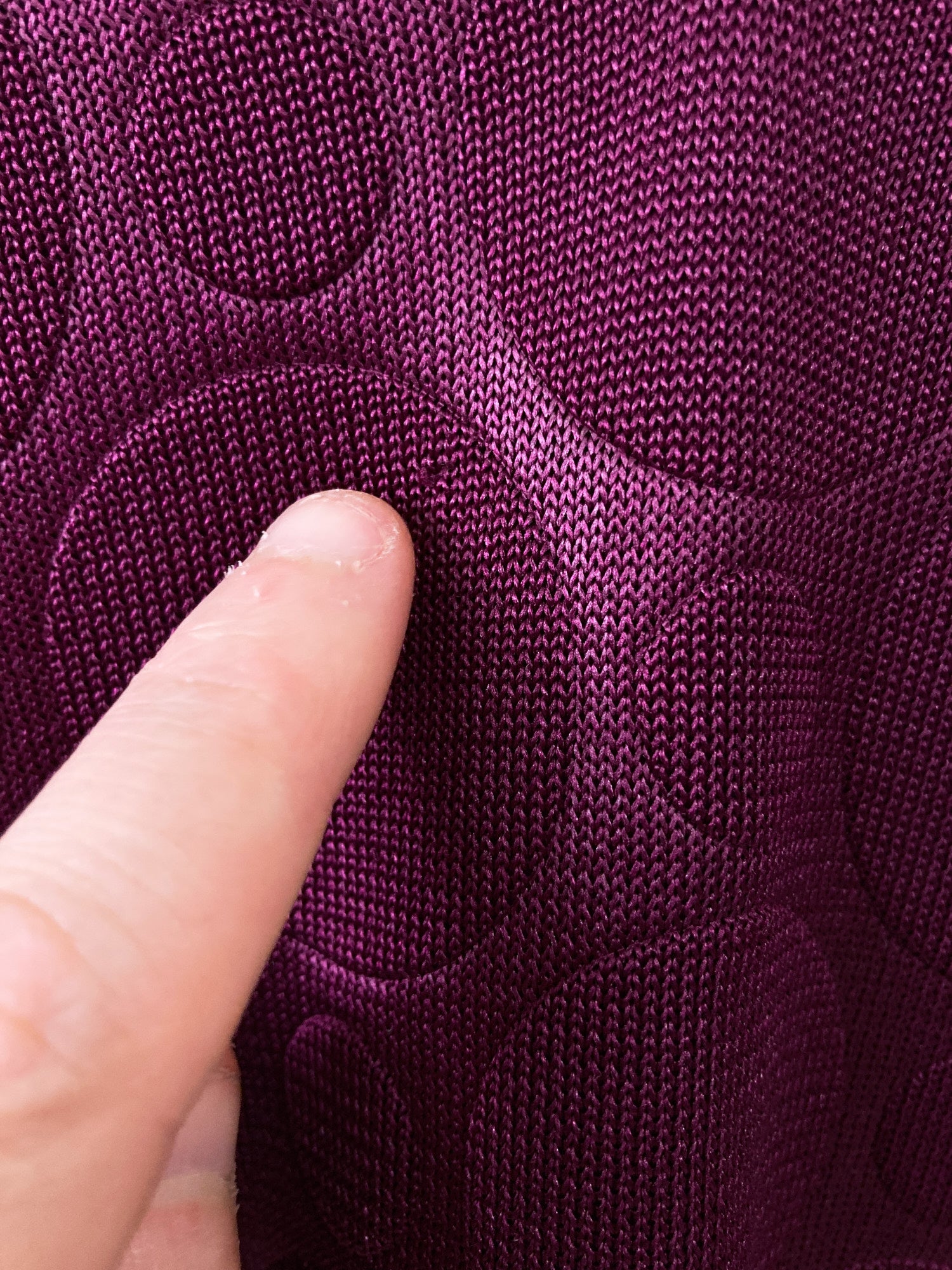 Comme des Garcons 1999 purple polyester knit circle pattern v neck t-shirt - S