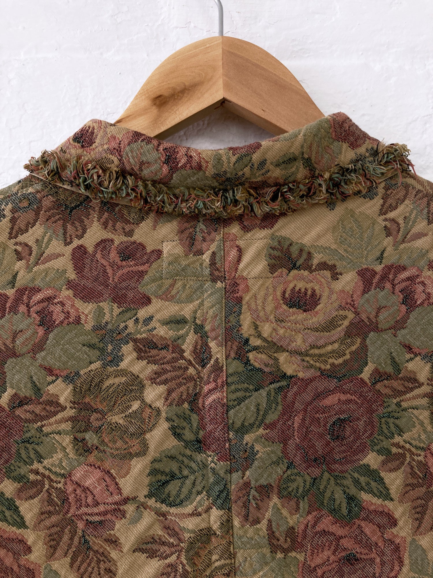 Tricot Comme des Garcons 2000 brown floral jacquard reversible 4 button jacket