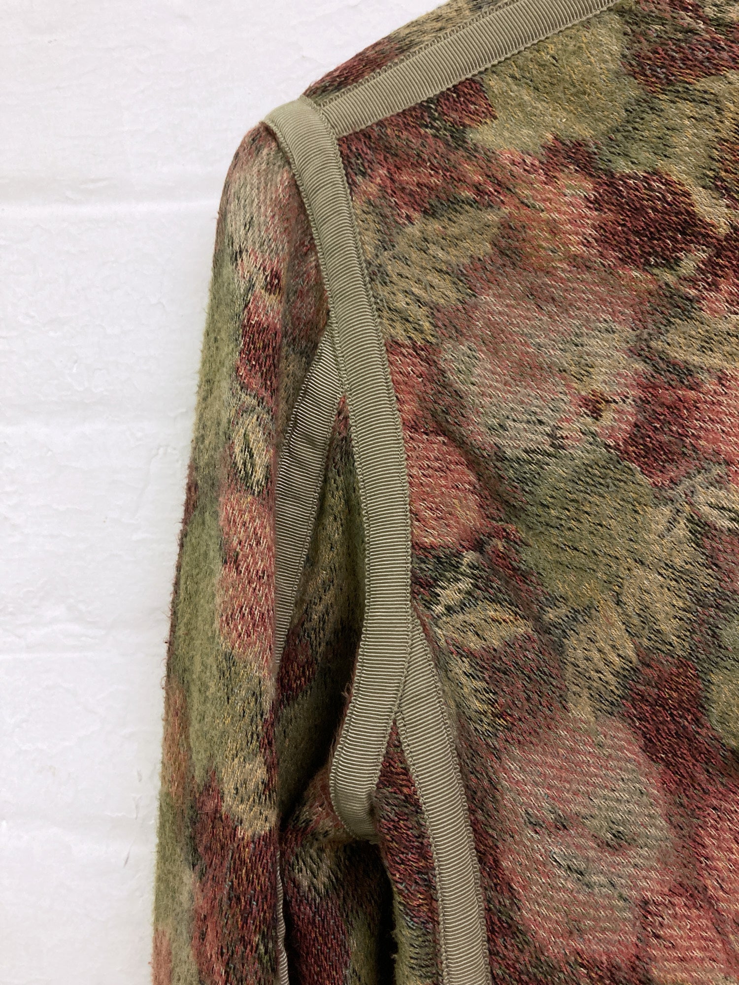 Tricot Comme des Garcons 2000 brown floral jacquard reversible