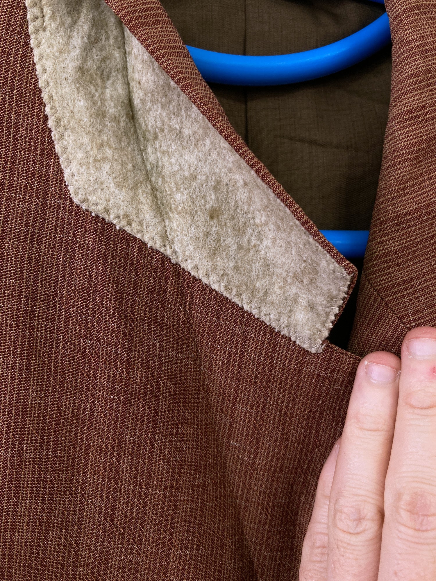 Valentino Jeans brown wool-linen check three button blazer - size 50