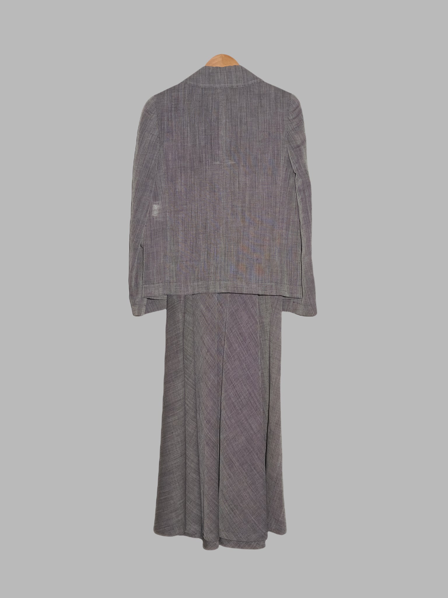 Tricot Comme des Garcons 1995 grey linen-wool dress and jacket suit