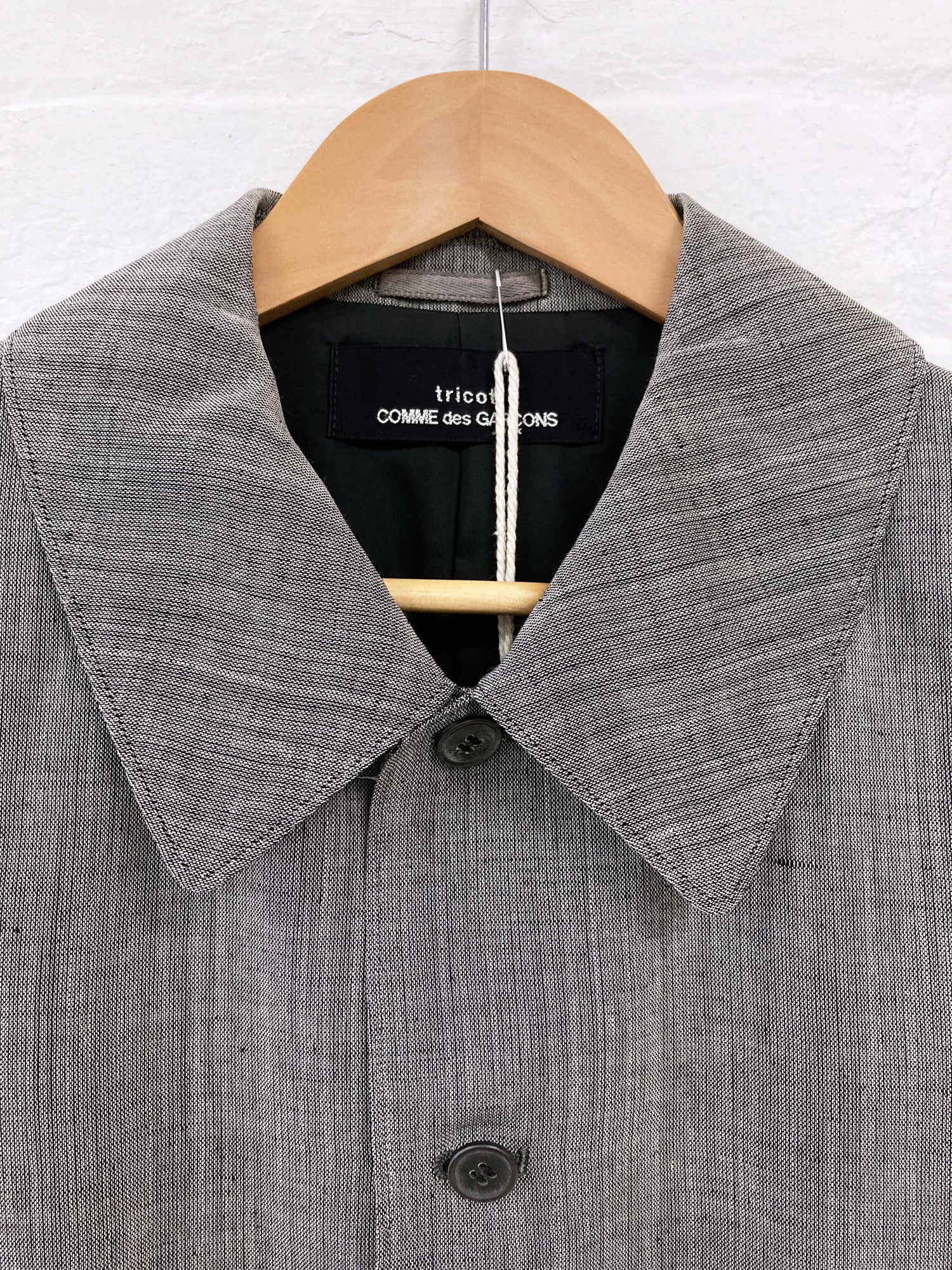 Tricot Comme des Garcons 1995 grey linen-wool dress and jacket suit