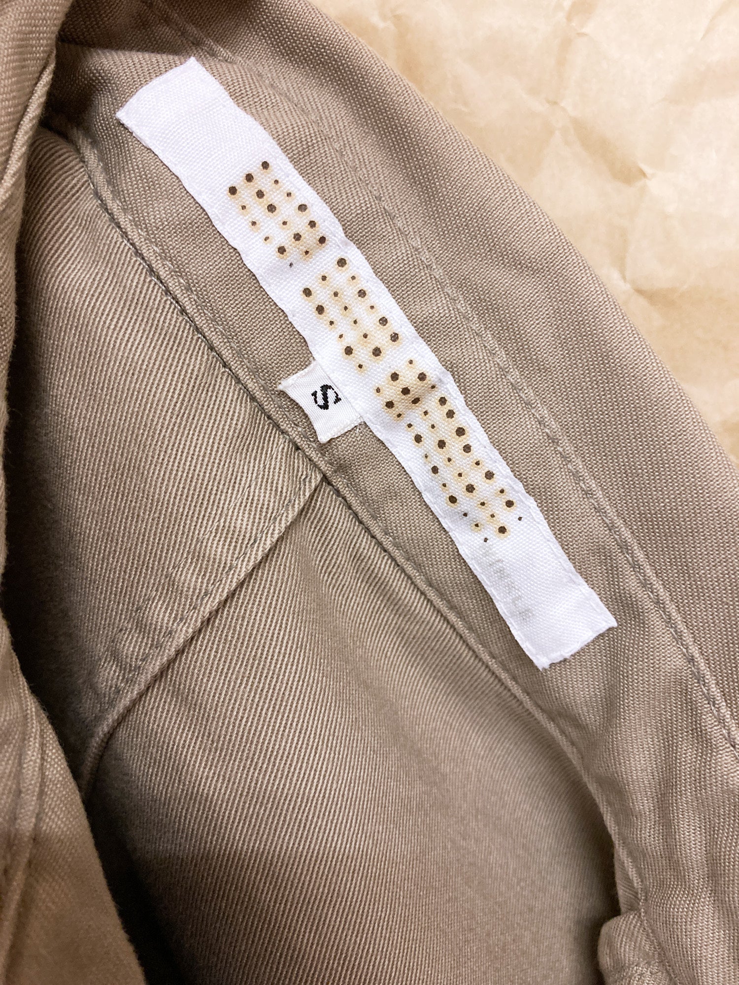 Rip Van Winkle 1990s beige cotton drill zipped shirt jacket