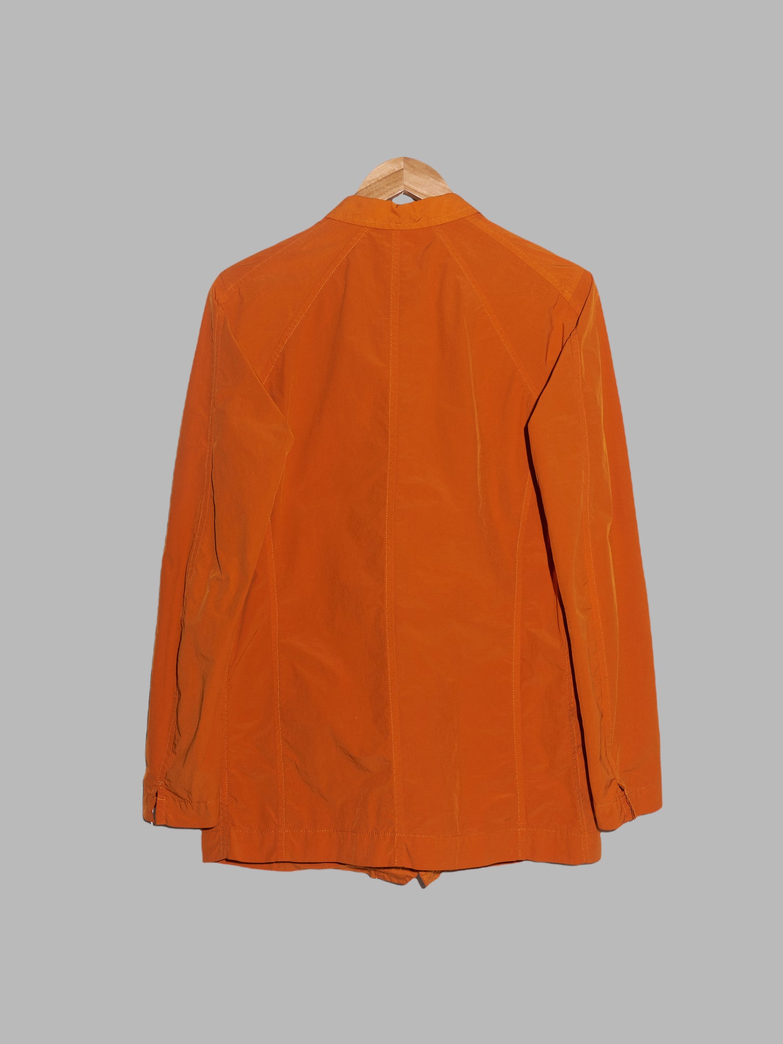 The Viridi-Anne orange poly nylon taffeta three button blazer - size 2 S XS