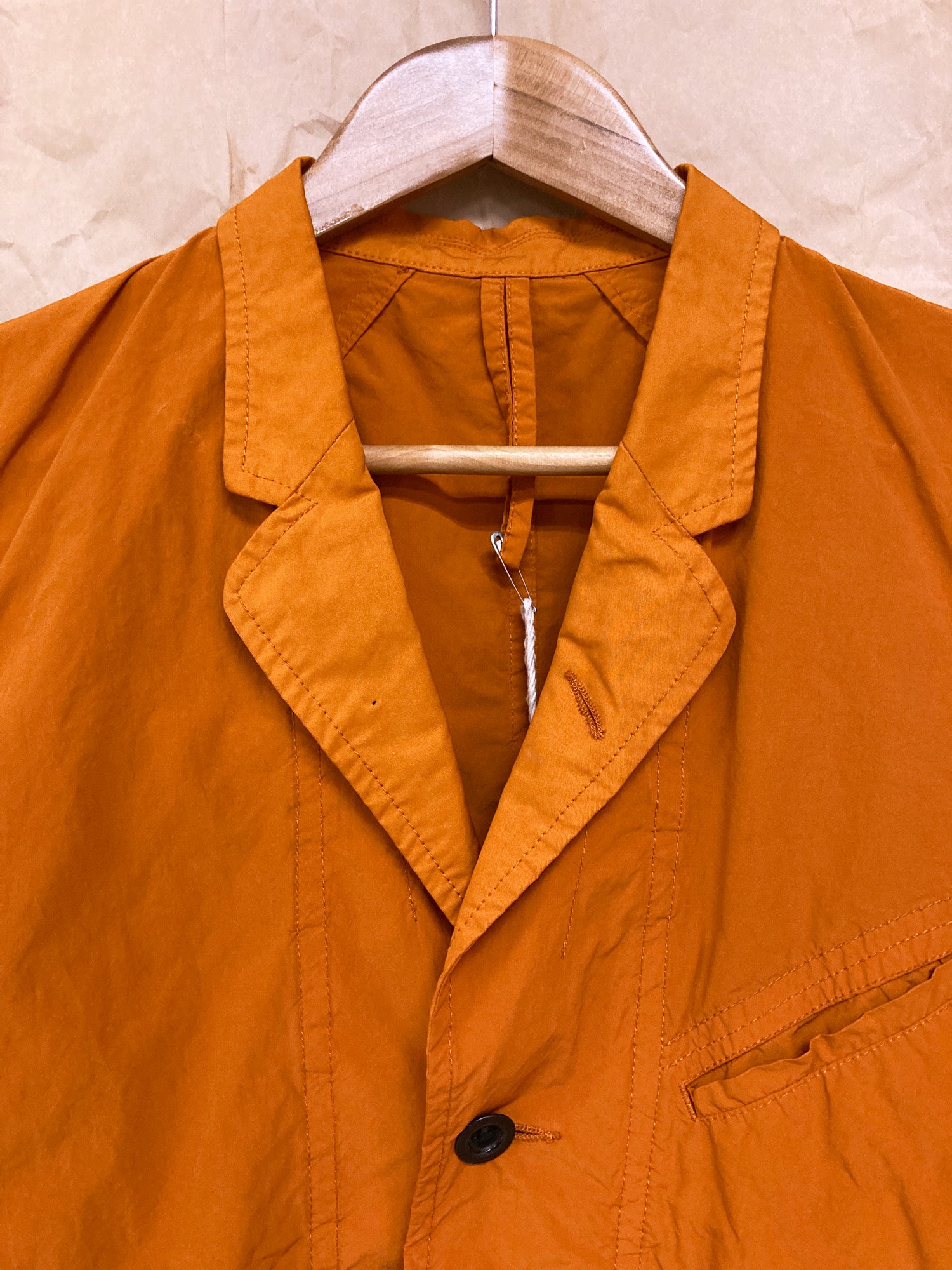 The Viridi-Anne orange poly nylon taffeta three button blazer - size 2 S XS