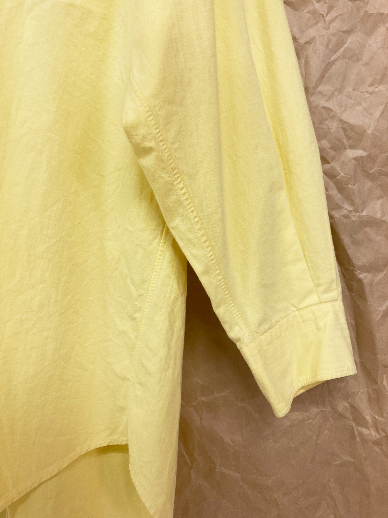 Robe de Chambre Comme des Garcons 1980s light yellow cotton oversized shirt