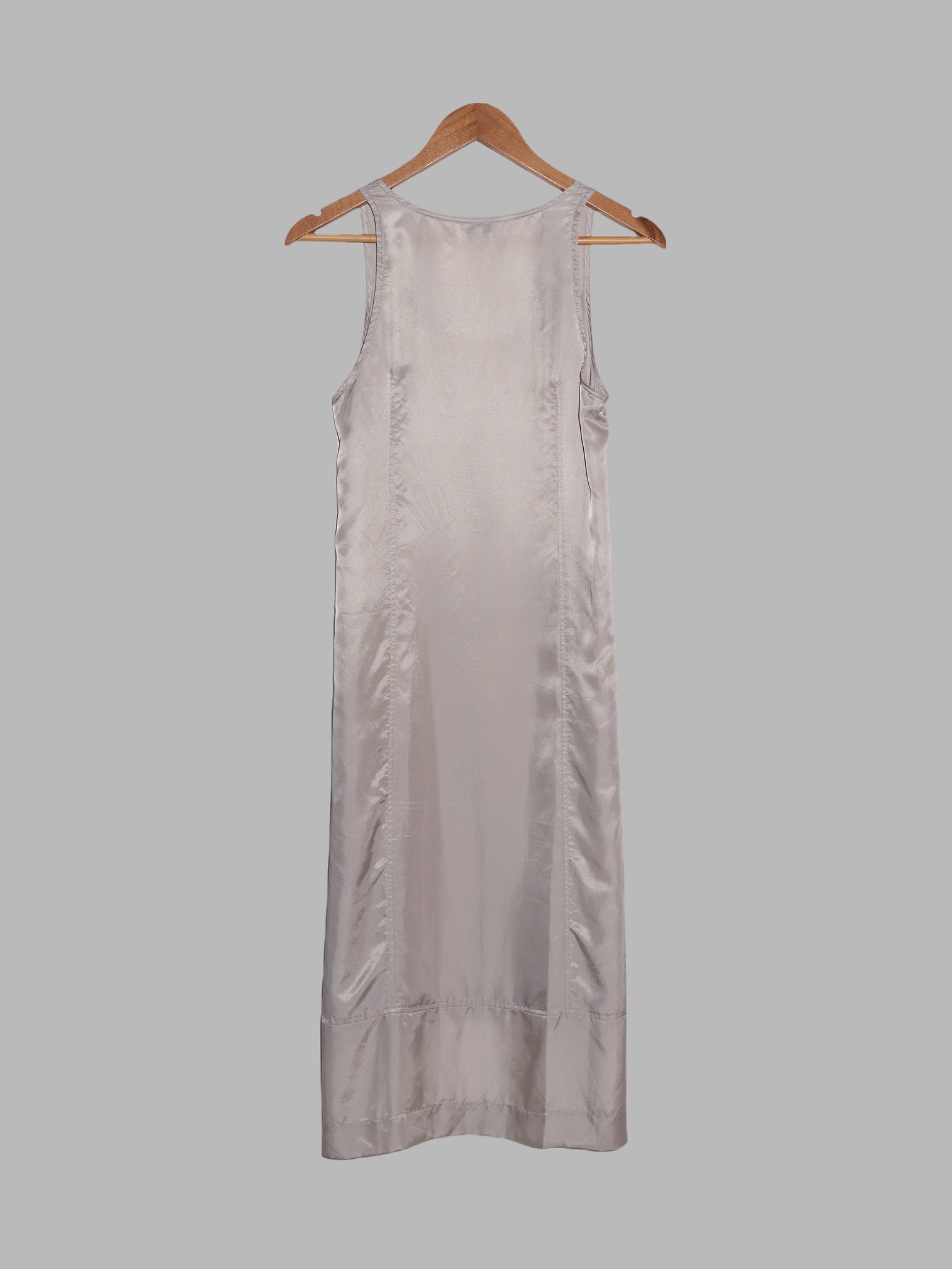 Dries van Noten grey cupra satin sleeveless slip dress - size 36