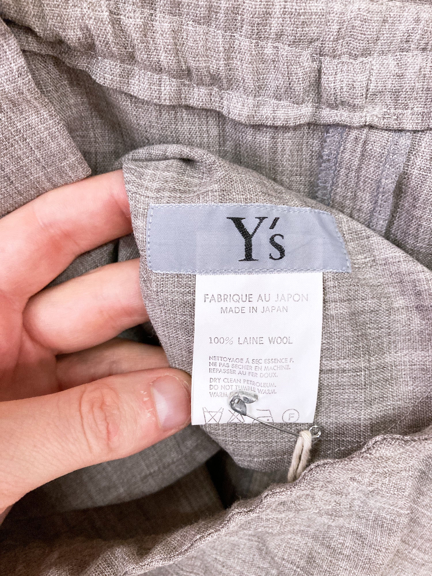 Y's Yohji Yamamoto 1990s grey wool backless suspender dress