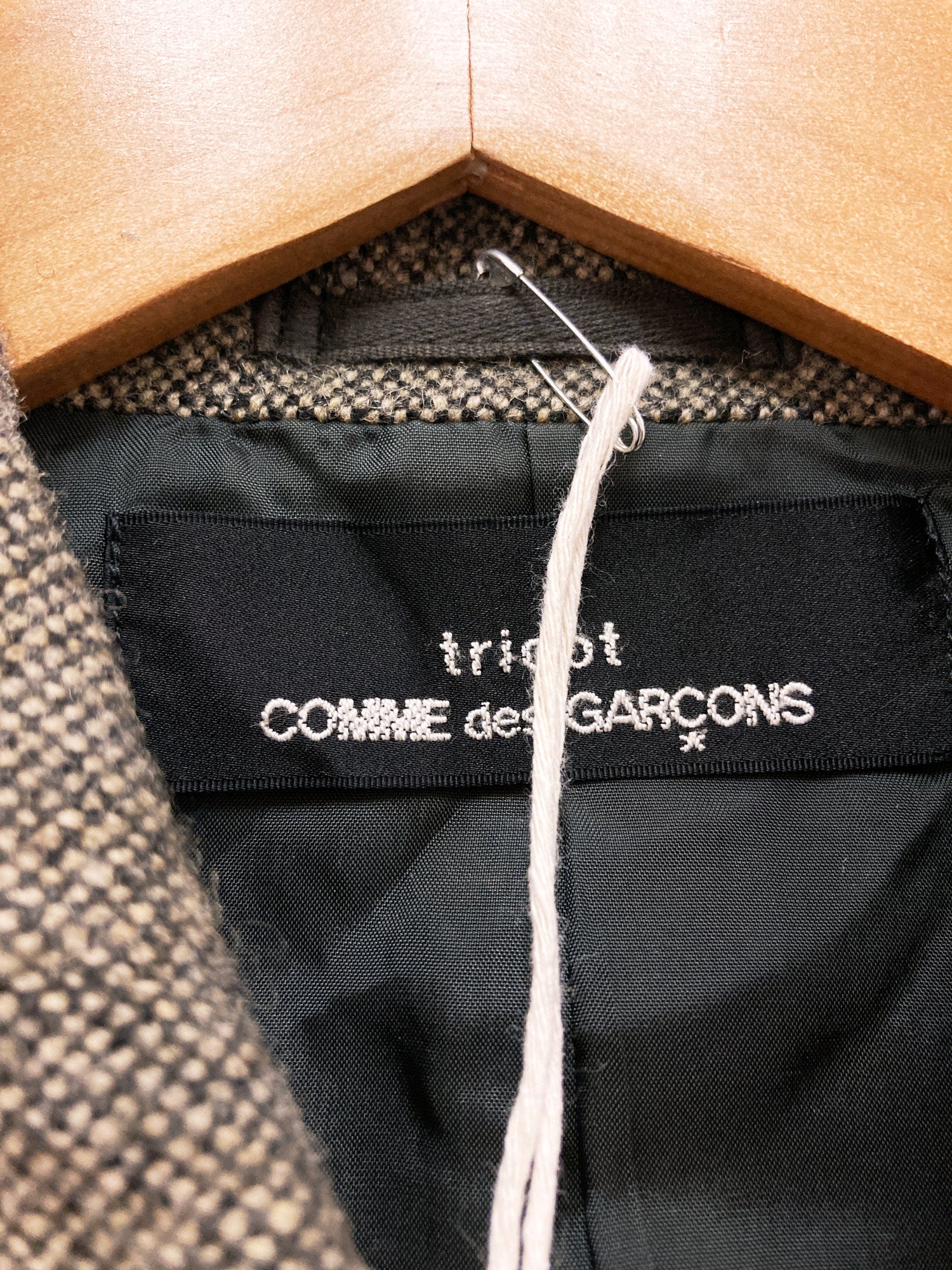 Tricot Comme des Garcons AW1989 brown wool tweed shaped waist 5 button jacket