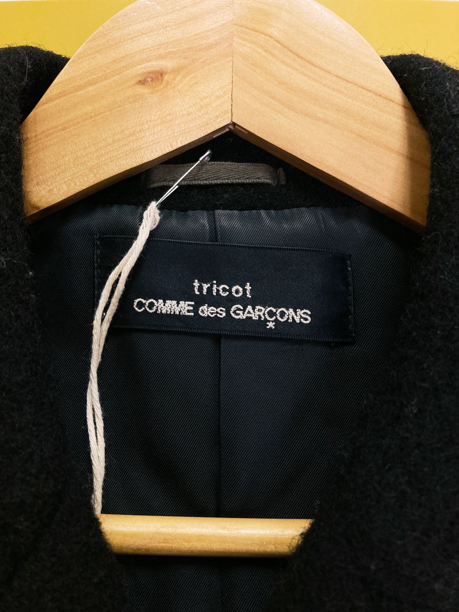 Tricot Comme des Garcons AW1995 black wool melton big button peacoat