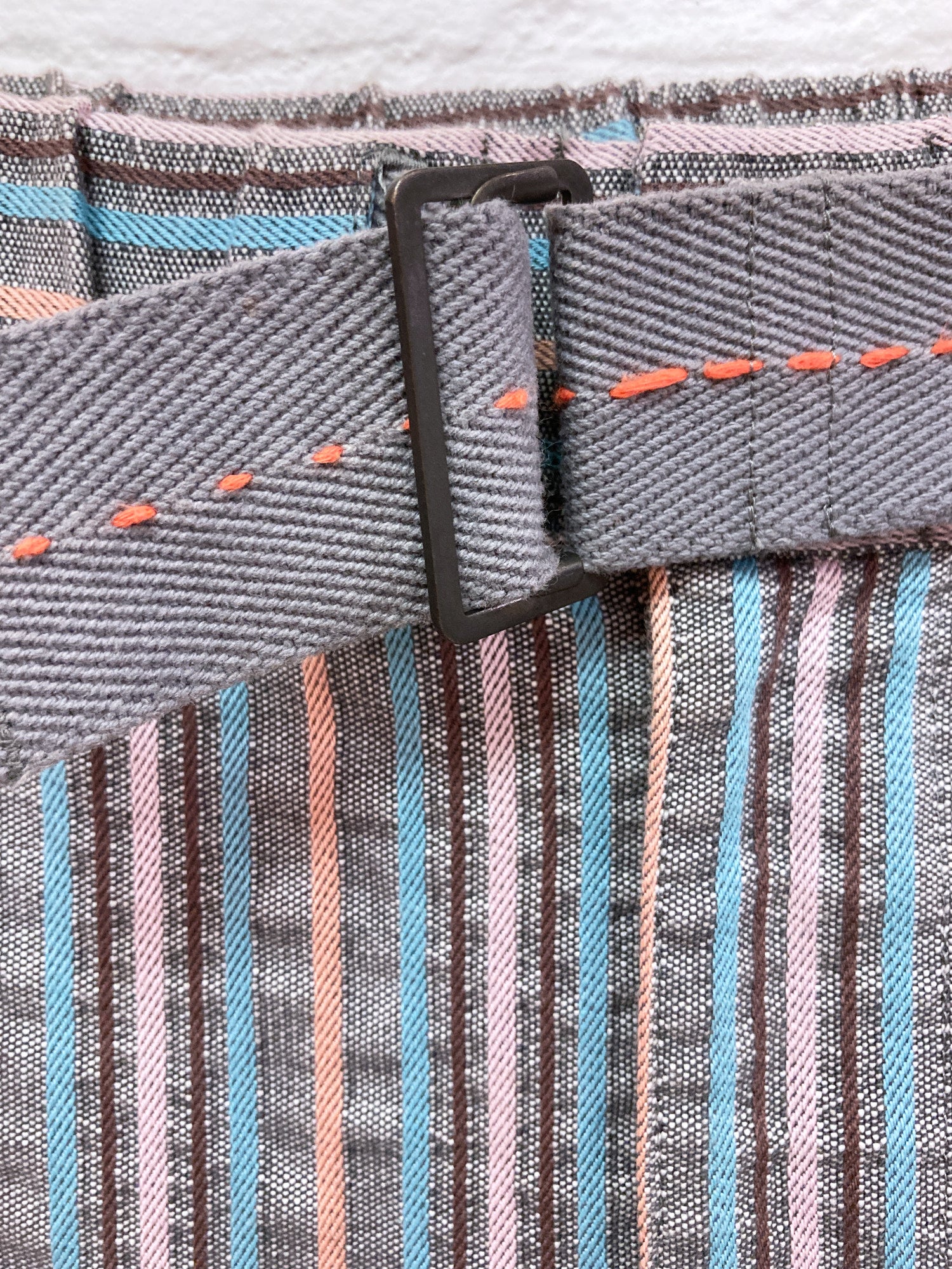 Issey Miyake Men 1990s multicolour cotton stripe wide leg trousers - size 1-2