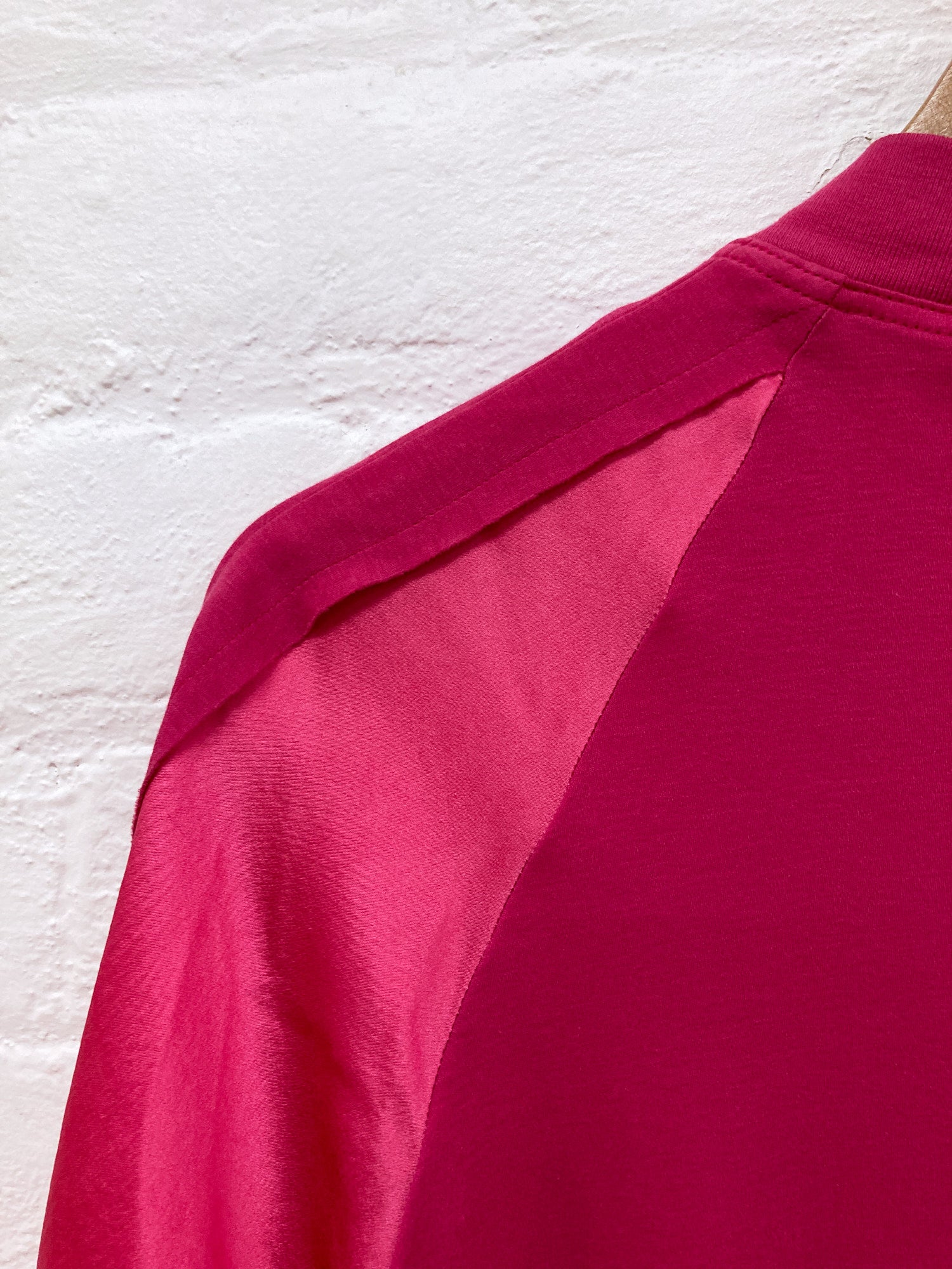 Martine Sitbon fuschia pink silk and cotton jersey zip jacket - size 38