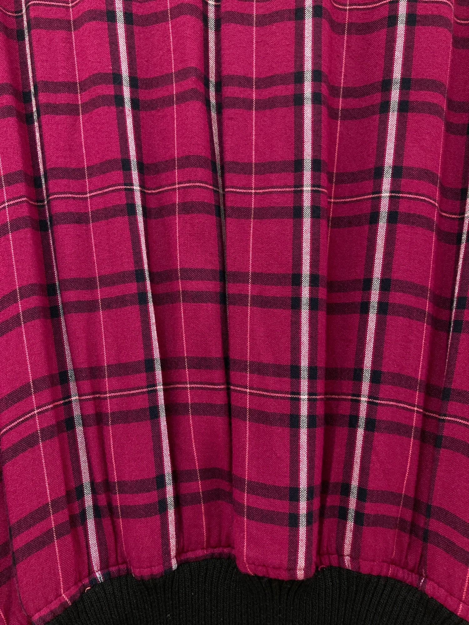 Tricot Comme des Garcons 1980s purple plaid creased rayon bomber jacket