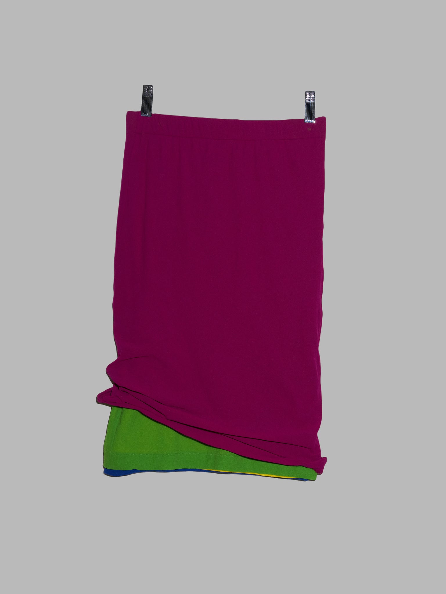 Comme des Garcons spring 1990 purple multicolour four layer skirt