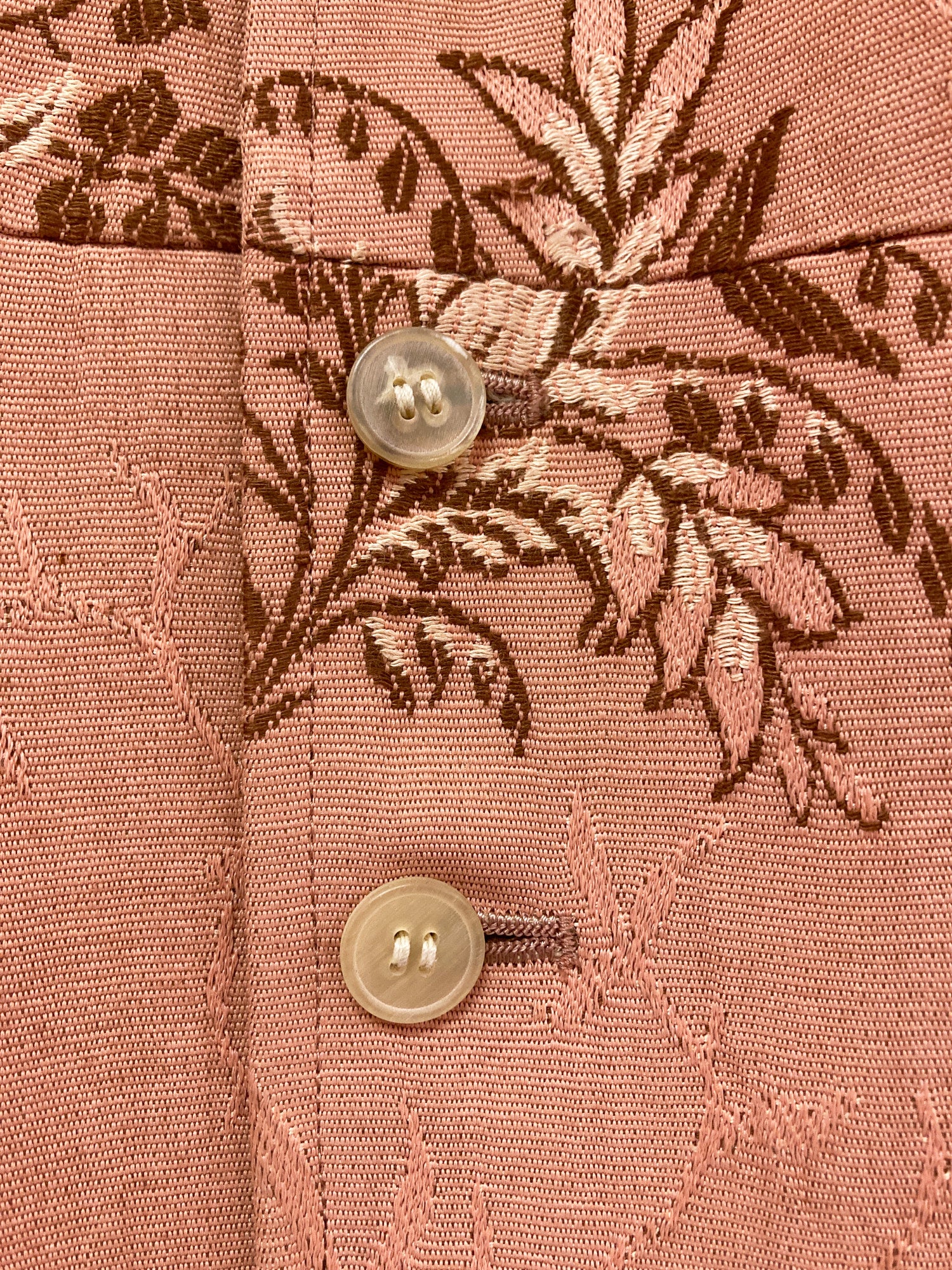 Junya Watanabe Comme des Garcons SS1993 dusty pink rayon floral jacquard vest