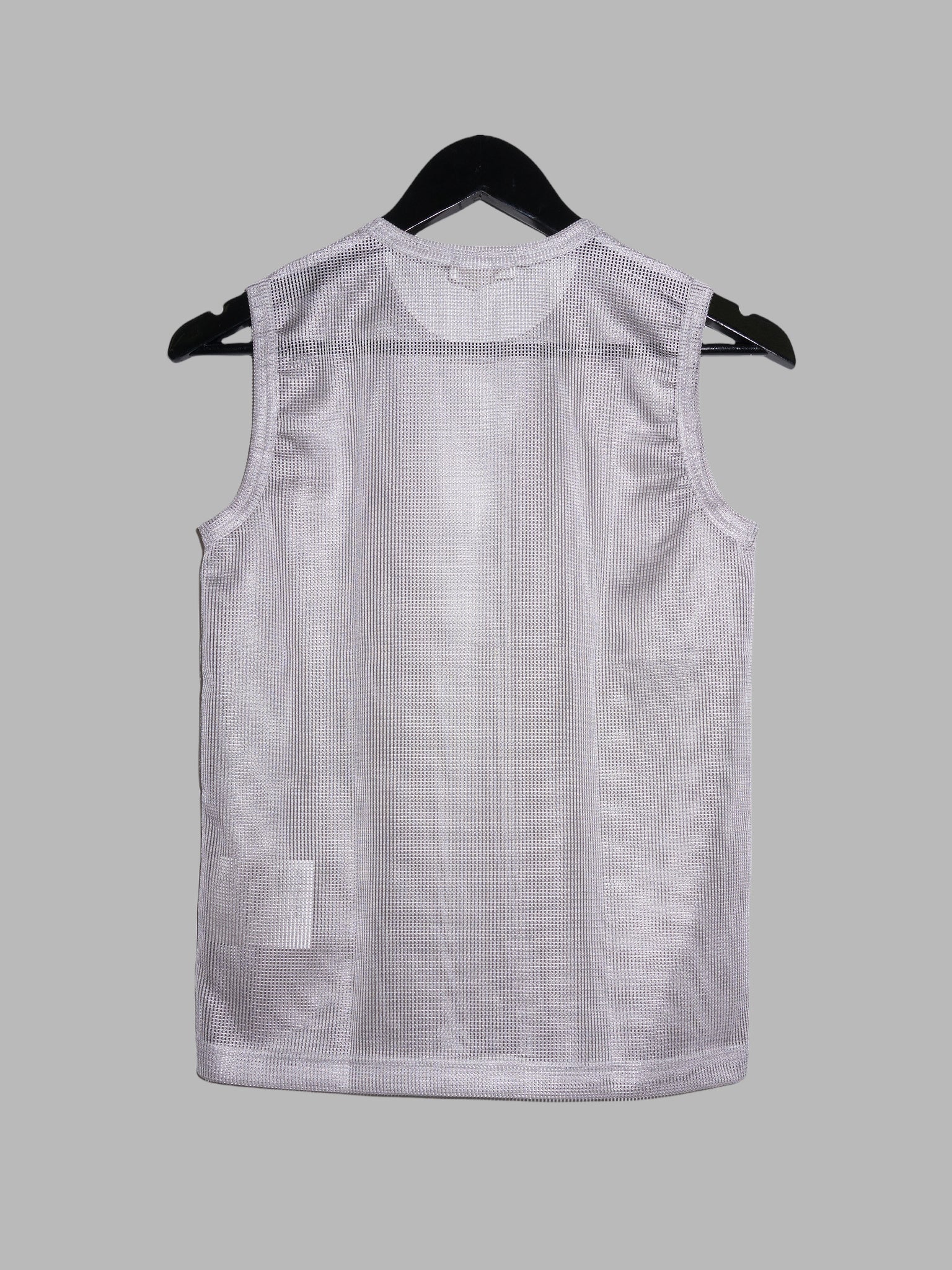 Comme des Garcons 2001 silver polyester mesh sleeveless top