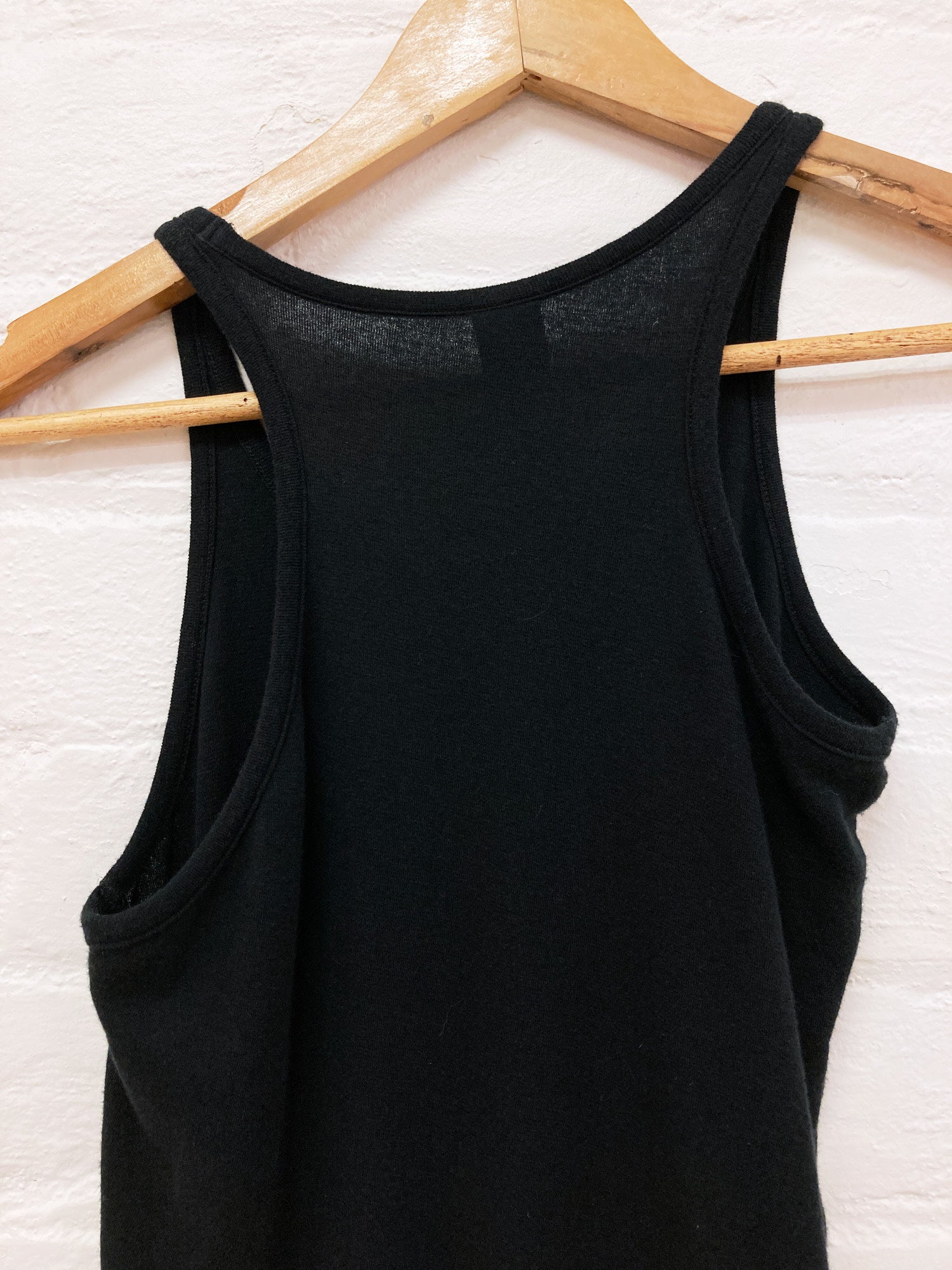 Y’s Yohji Yamamoto black jersey knit asymmetrical singlet - 2 S