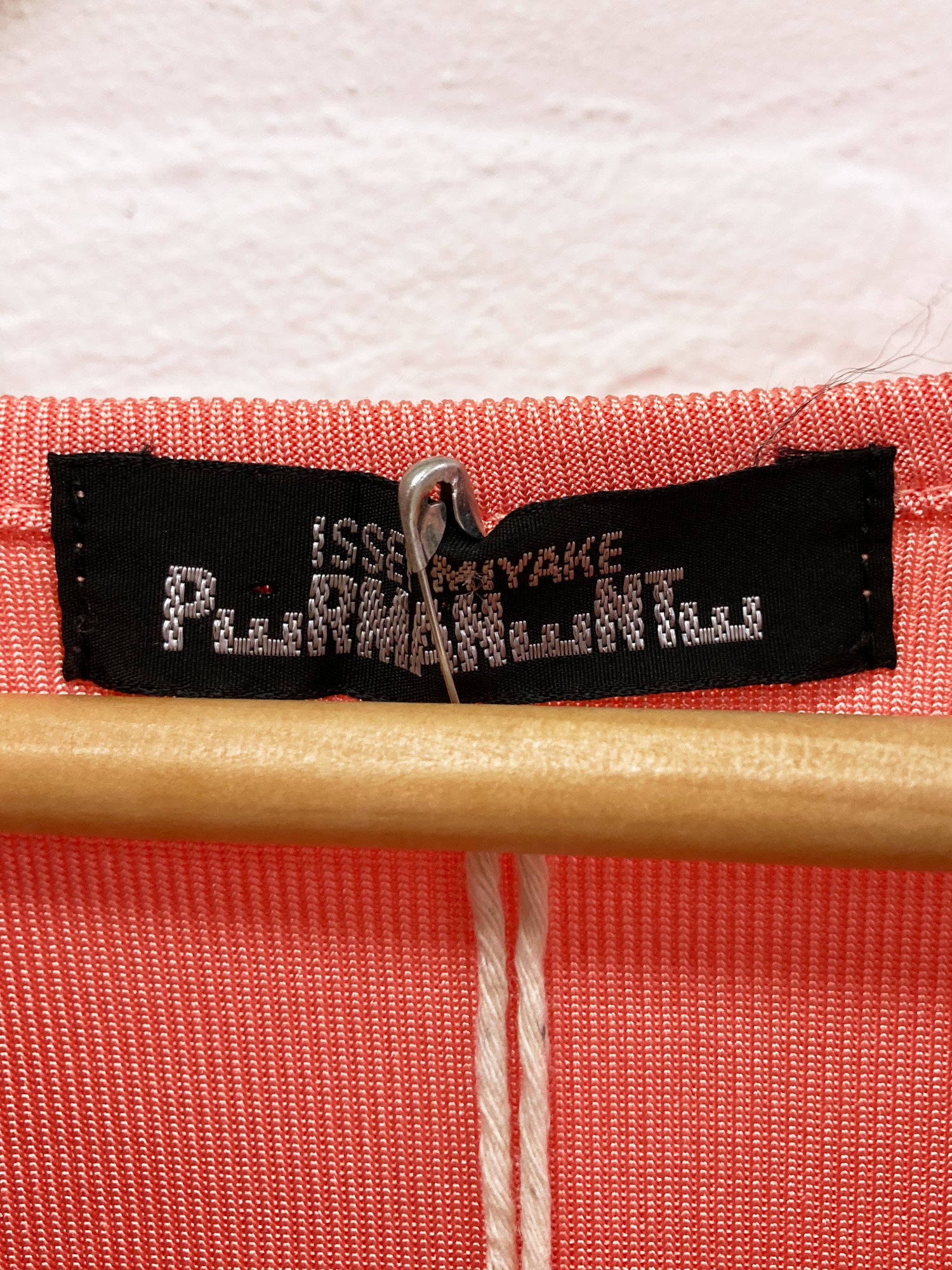 Issey Miyake Permanente 1980s sheeny pink rib knit sleeveless top