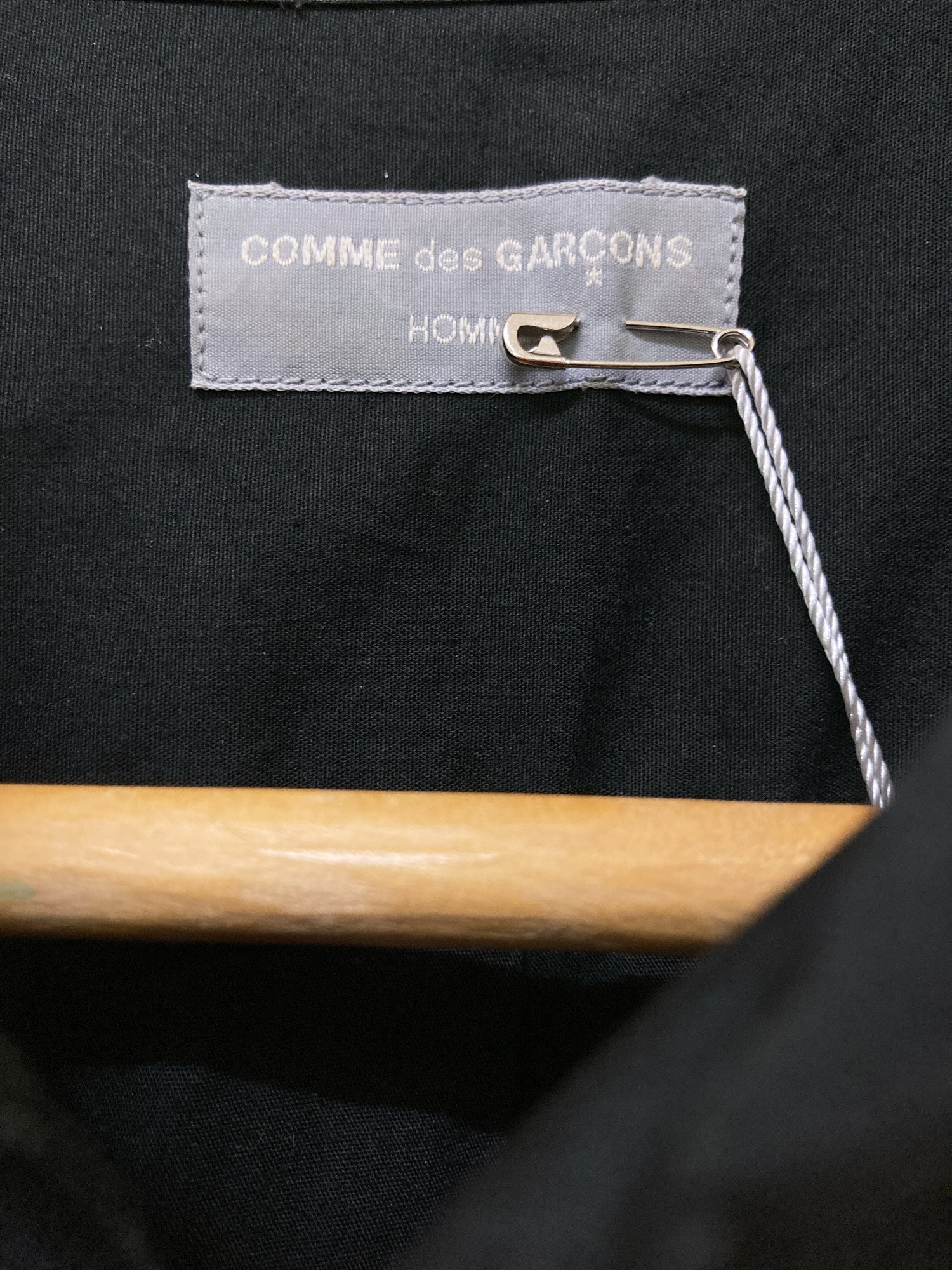 Comme des Garcons Homme 1996 black cotton shirt with transparent vinyl hem - M L