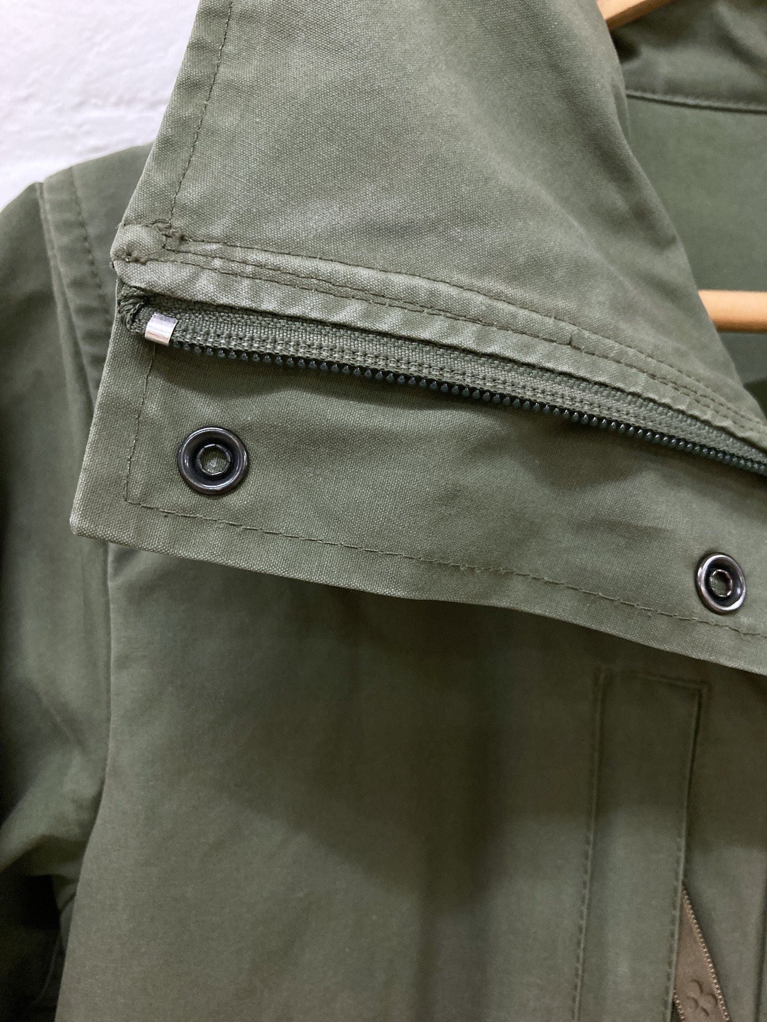 Christophe Lemaire 1990s - 2000s khaki canvas high neck hooded 