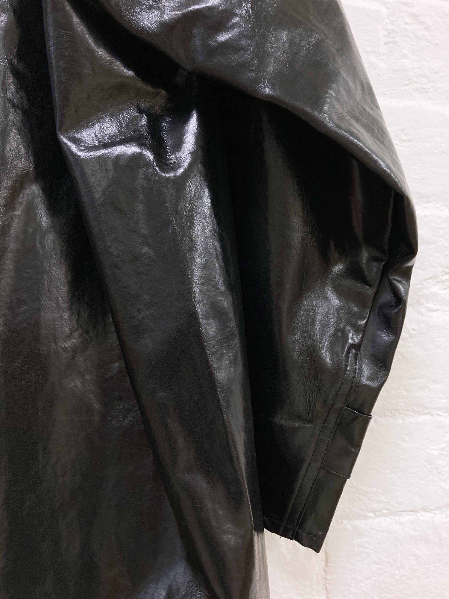 Junya Watanabe Comme des Garcons 1998 black vinyl covered placket coat