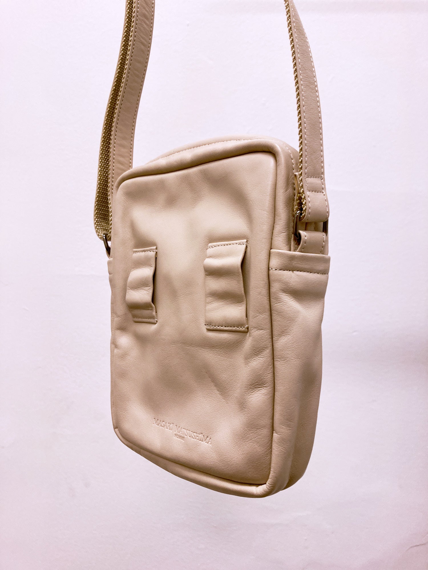 Masaki Matsushima Homme cream leather shoulder bag