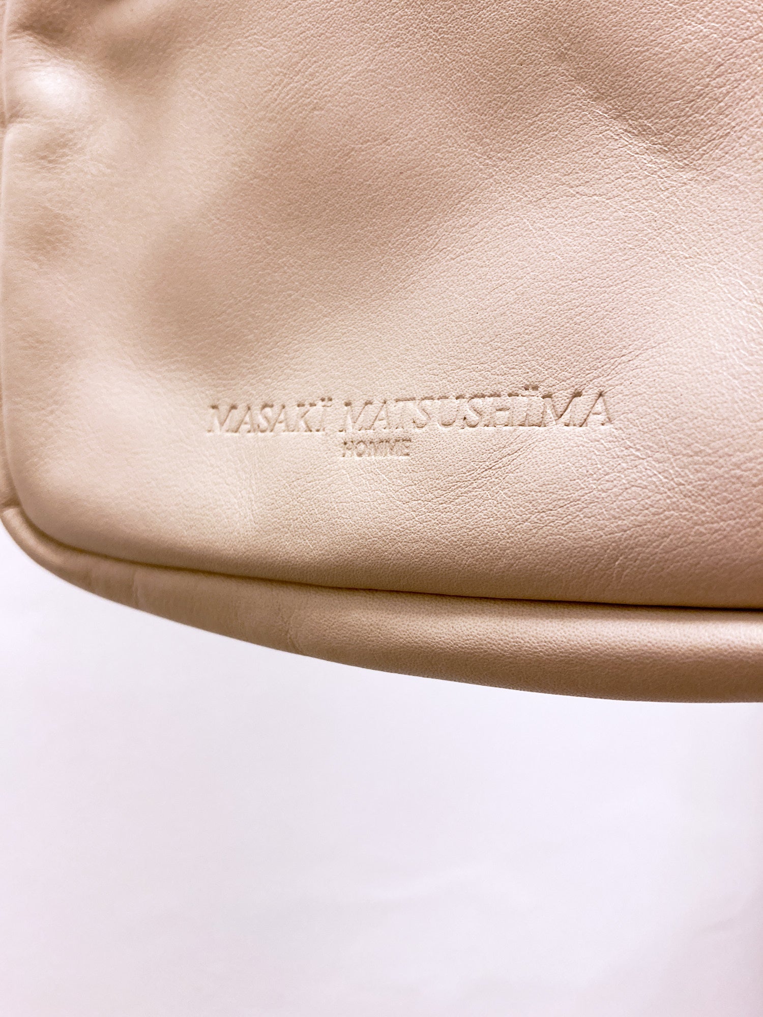Masaki Matsushima Homme cream leather shoulder bag