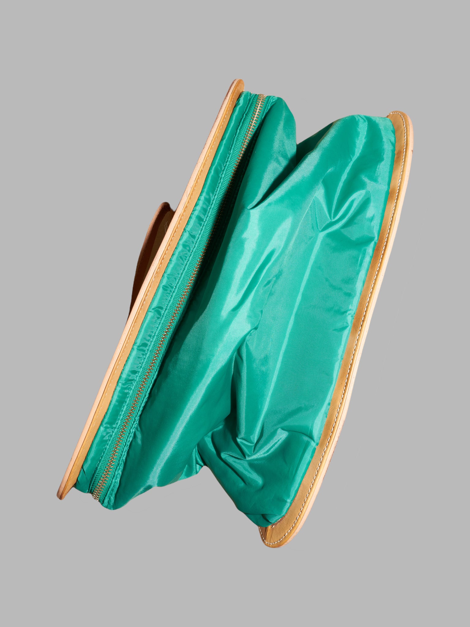 Masaki Matsushima Paris padded green nylon and leather bag
