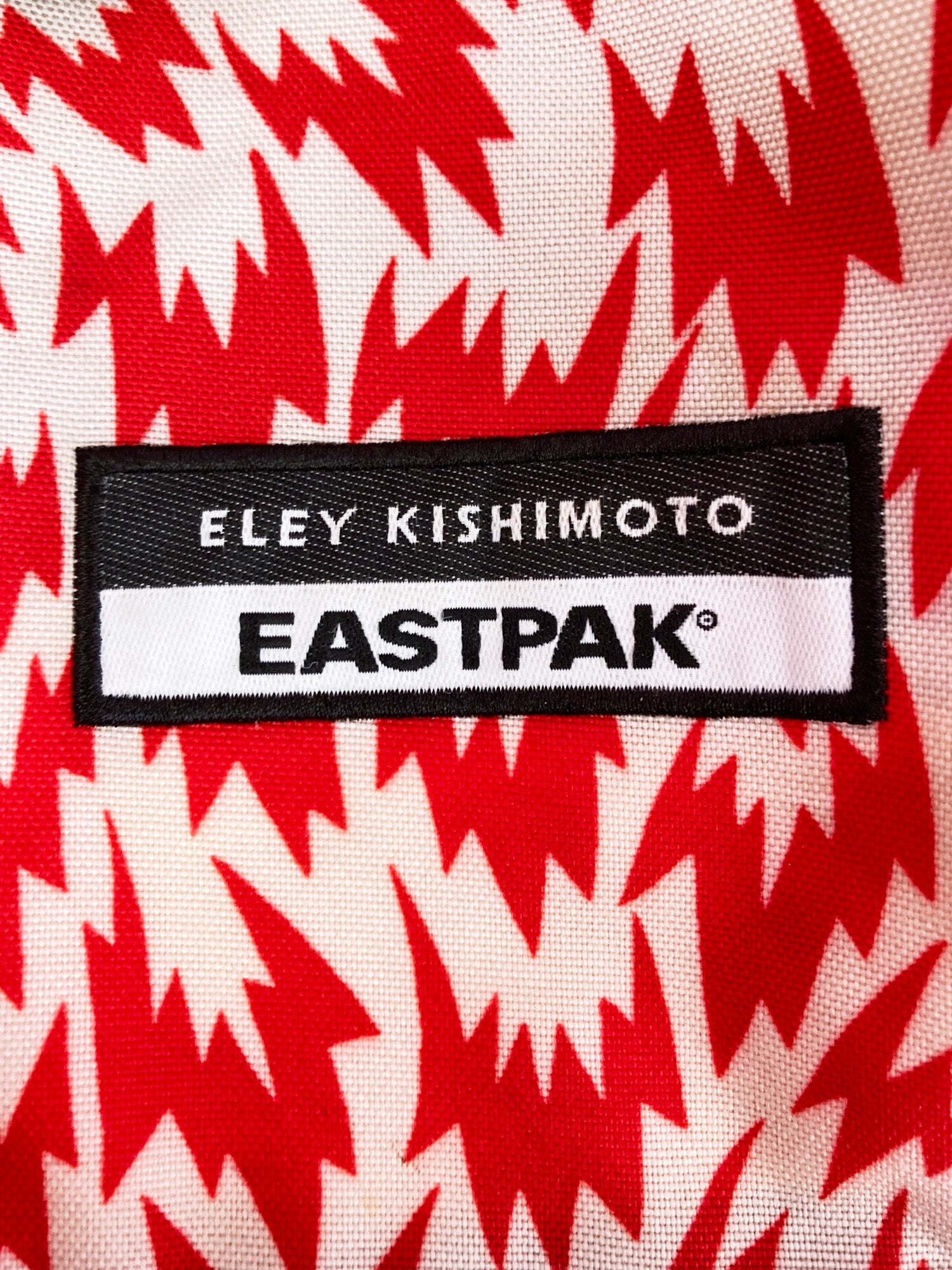 Eastpak x Eley Kishimoto 2009 red corduroa nylon flash print messenger bag
