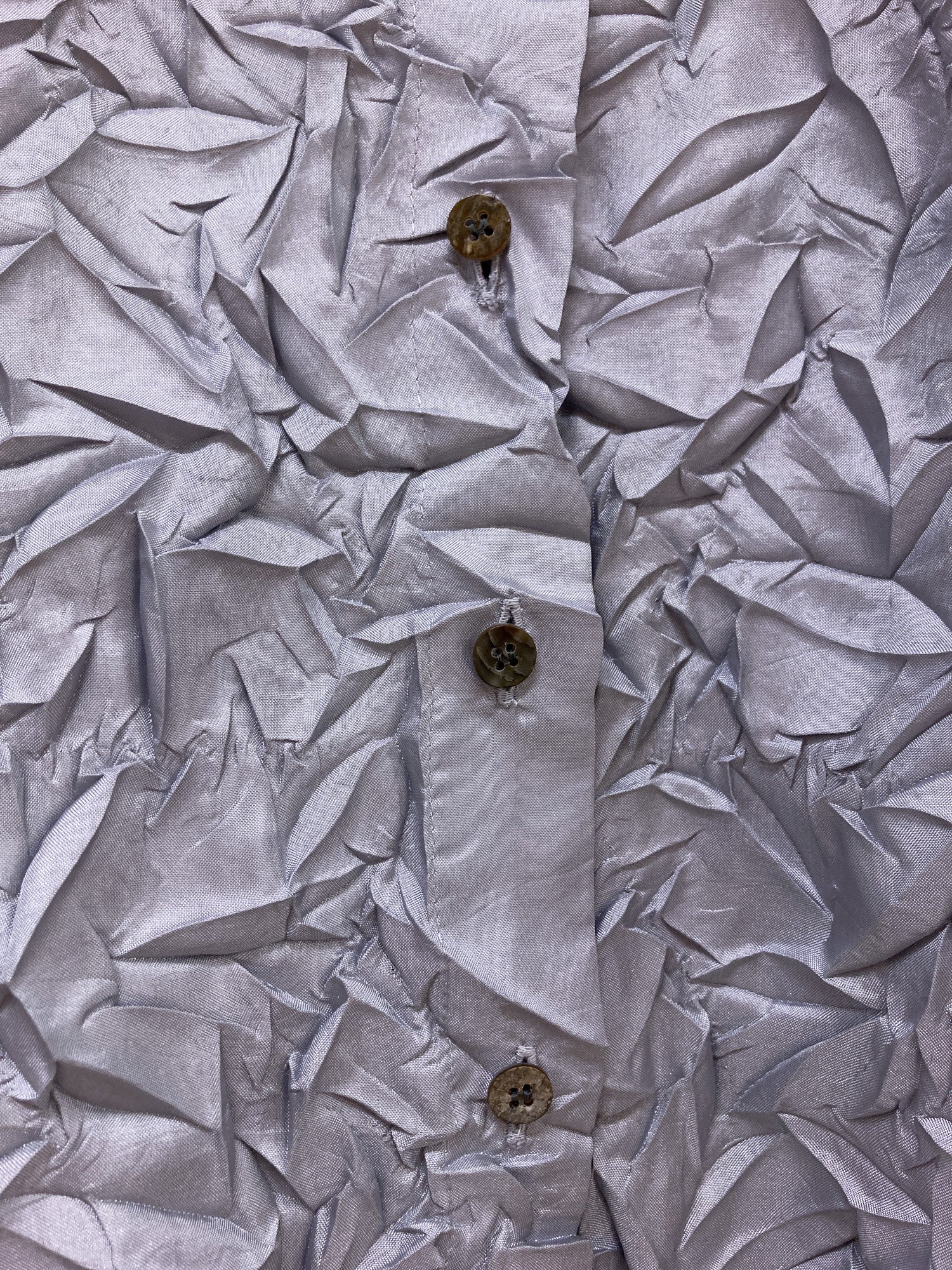 Yoshiki Hishinuma Peplum silver grey creased polyester shirt - size 2 M