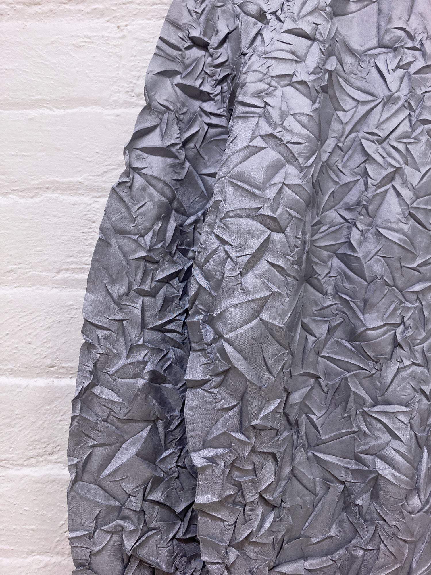 Yoshiki Hishinuma Peplum silver grey creased polyester shirt