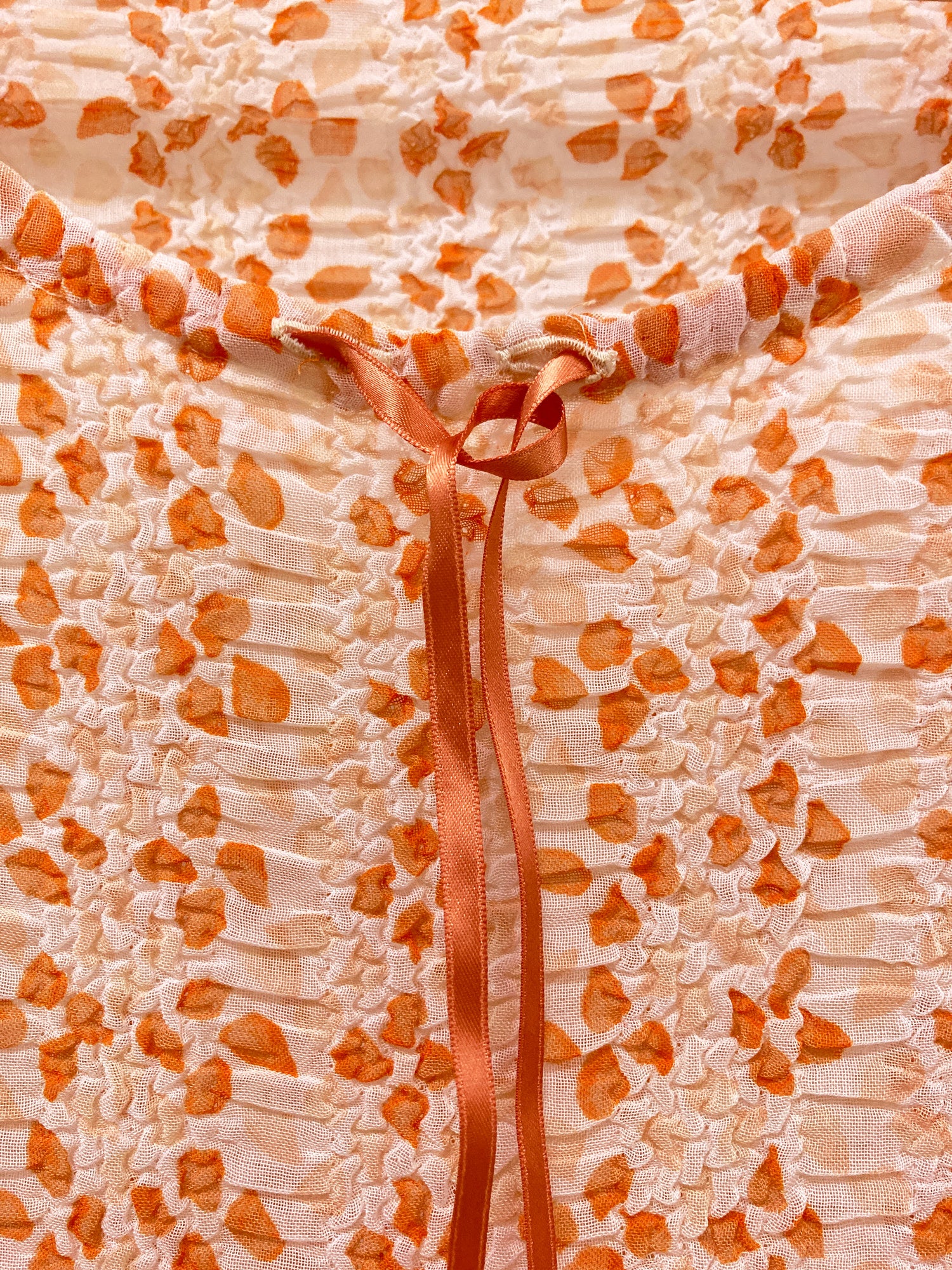 Yoshiki Hishinuma Peplum orange floral print sleeveless dress with scarf - 2 M S