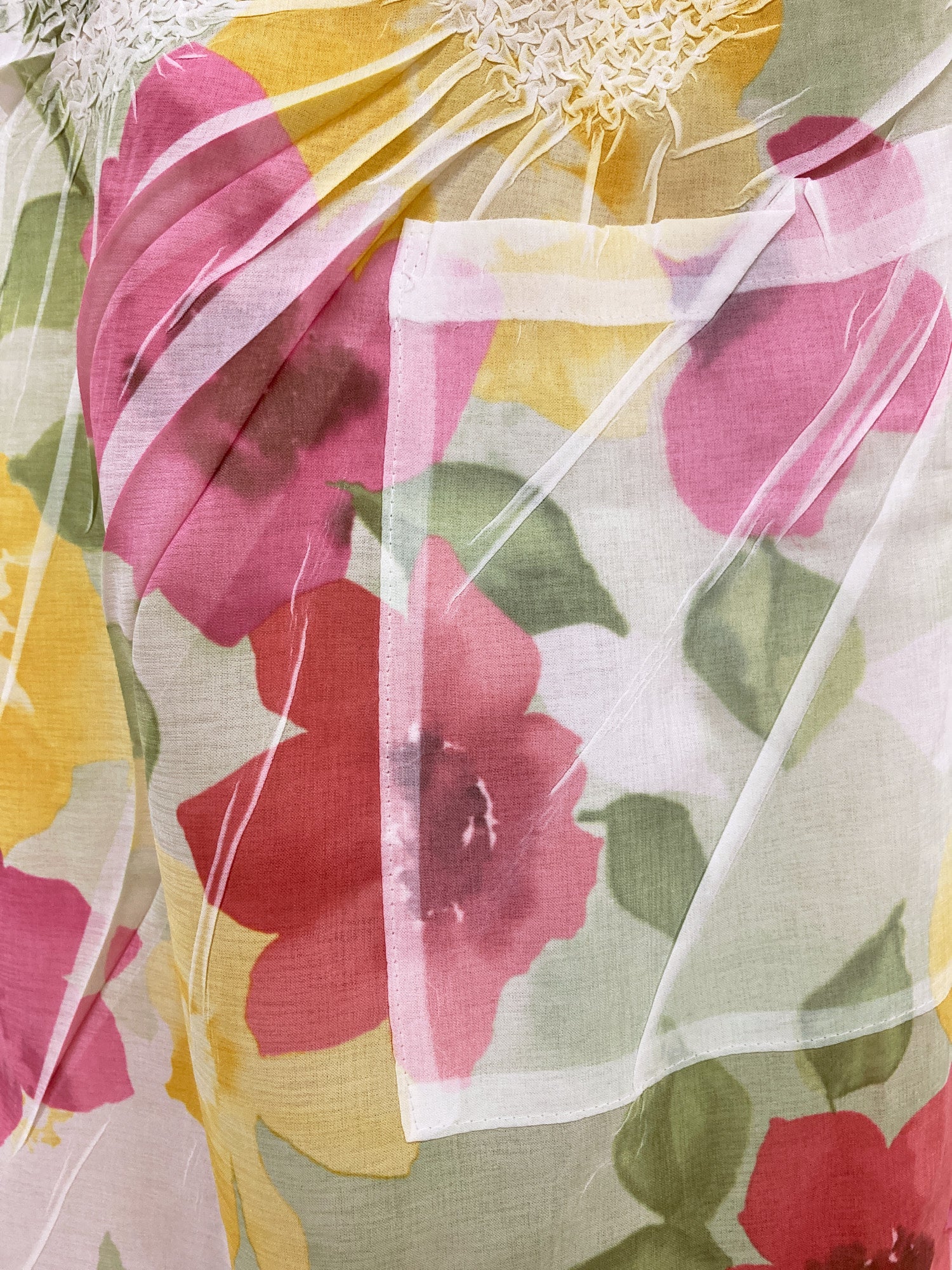 Yoshiki Hishinuma multicolour wrinkled polyester floral print apron