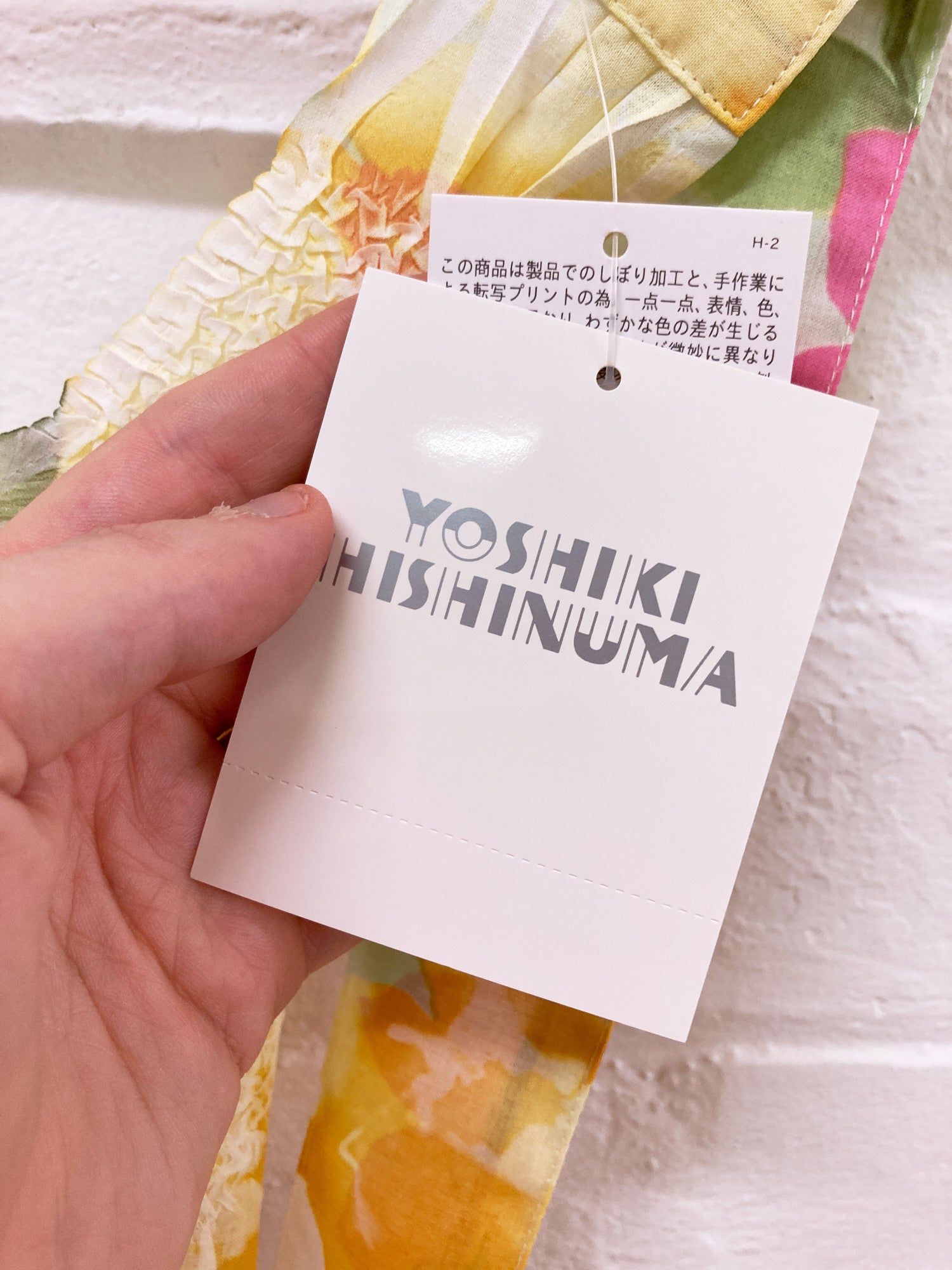 Yoshiki Hishinuma multicolour wrinkled polyester floral print apron