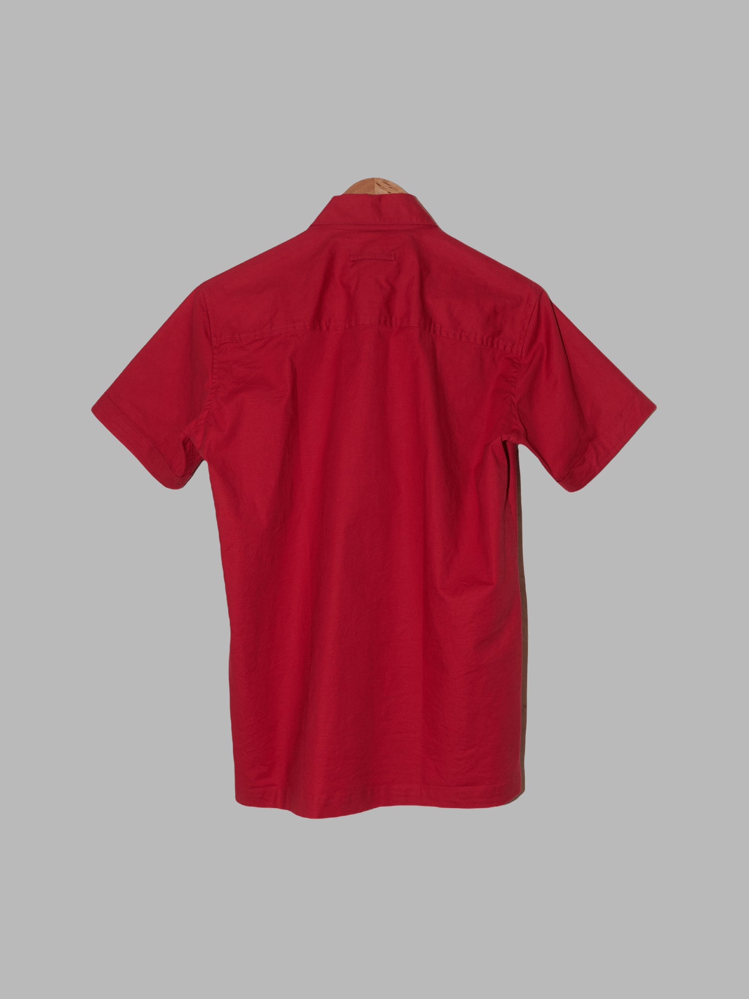 Jean Paul Gaultier Homme Objet red stretch cotton short sleeve shirt - size 46