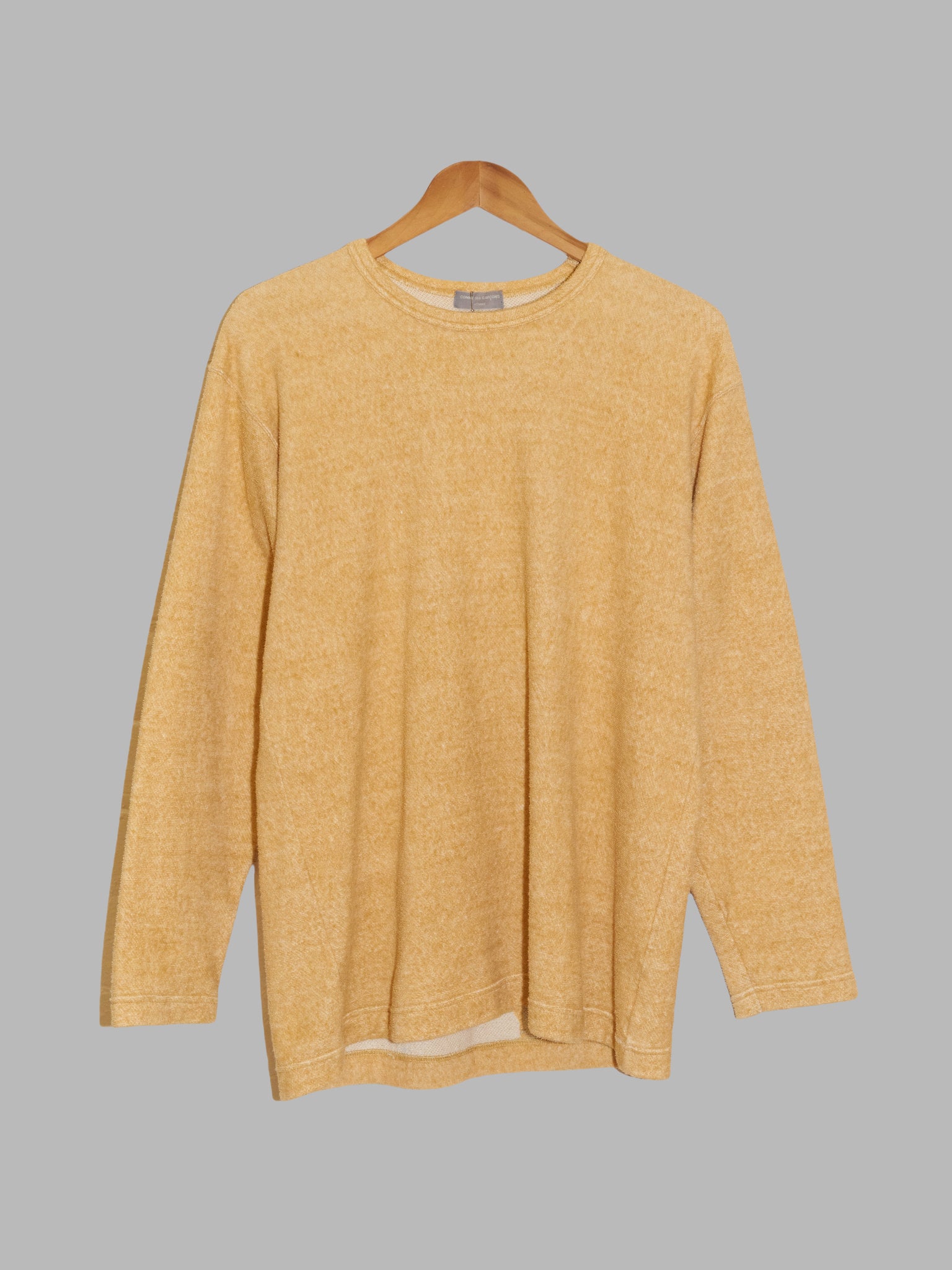Comme des Garcons Homme 1990s sand-y yellow towelling sweatshirt - M