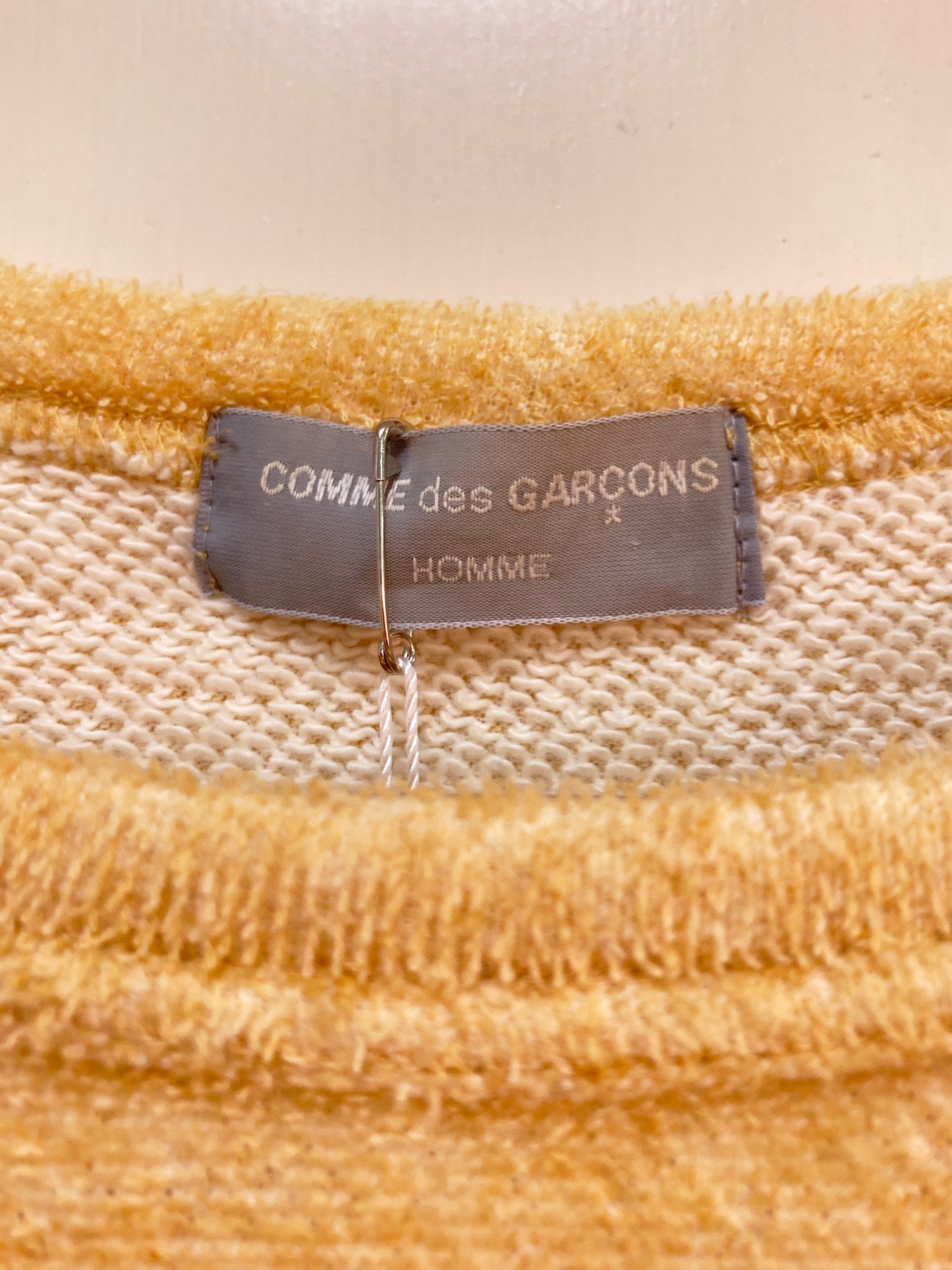 Comme des Garcons Homme 1990s sand-y yellow towelling sweatshirt - M