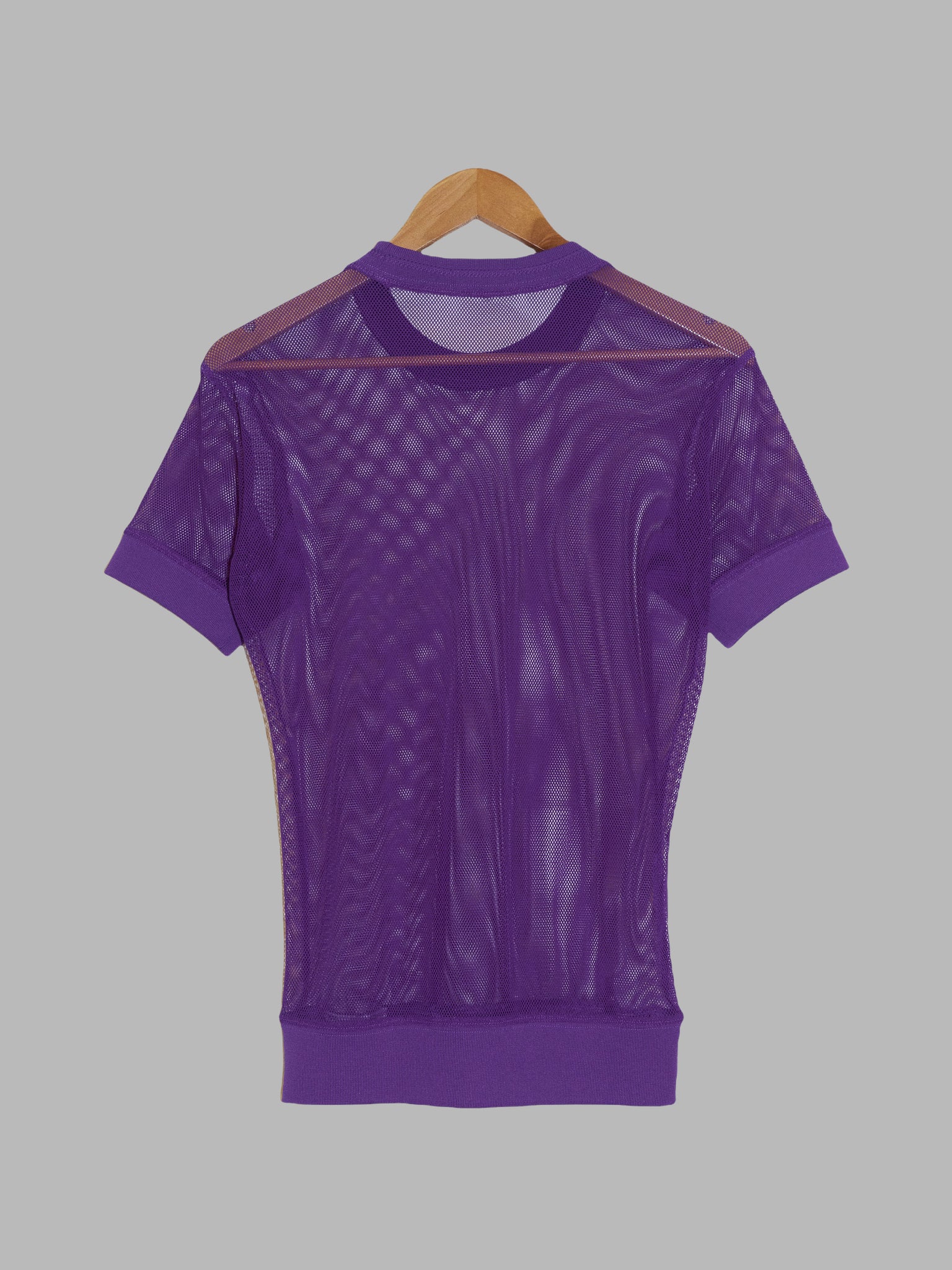 Issey Miyake Men sheer purple nylon mesh t-shirt - S M