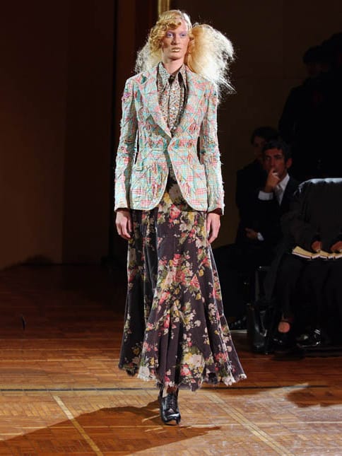 Junya Watanabe Comme des Garcons SS2002 floral print cotton paneled maxi skirt S