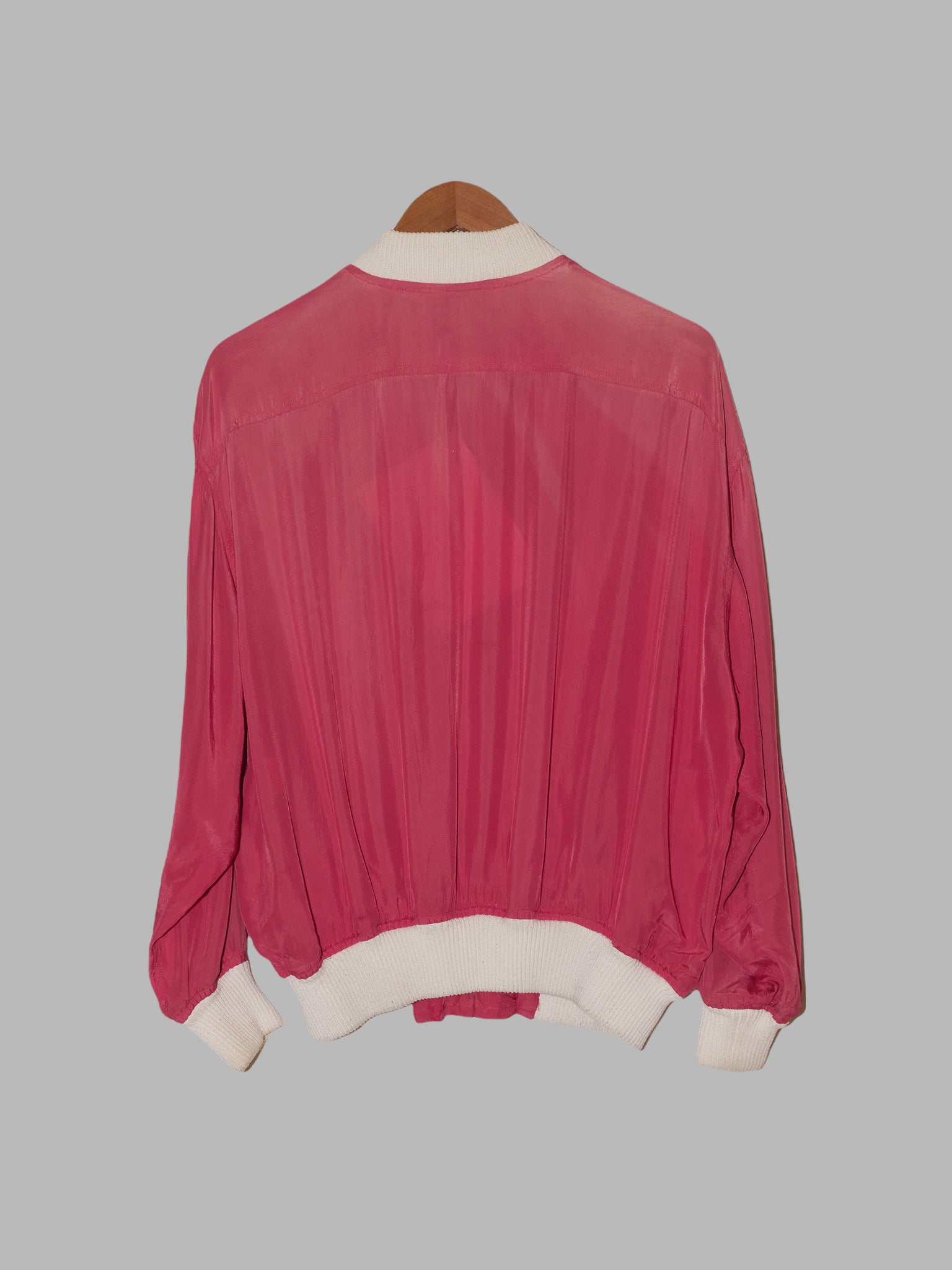 Tricot Comme des Garcons 1980s pink rayon bomber jacket