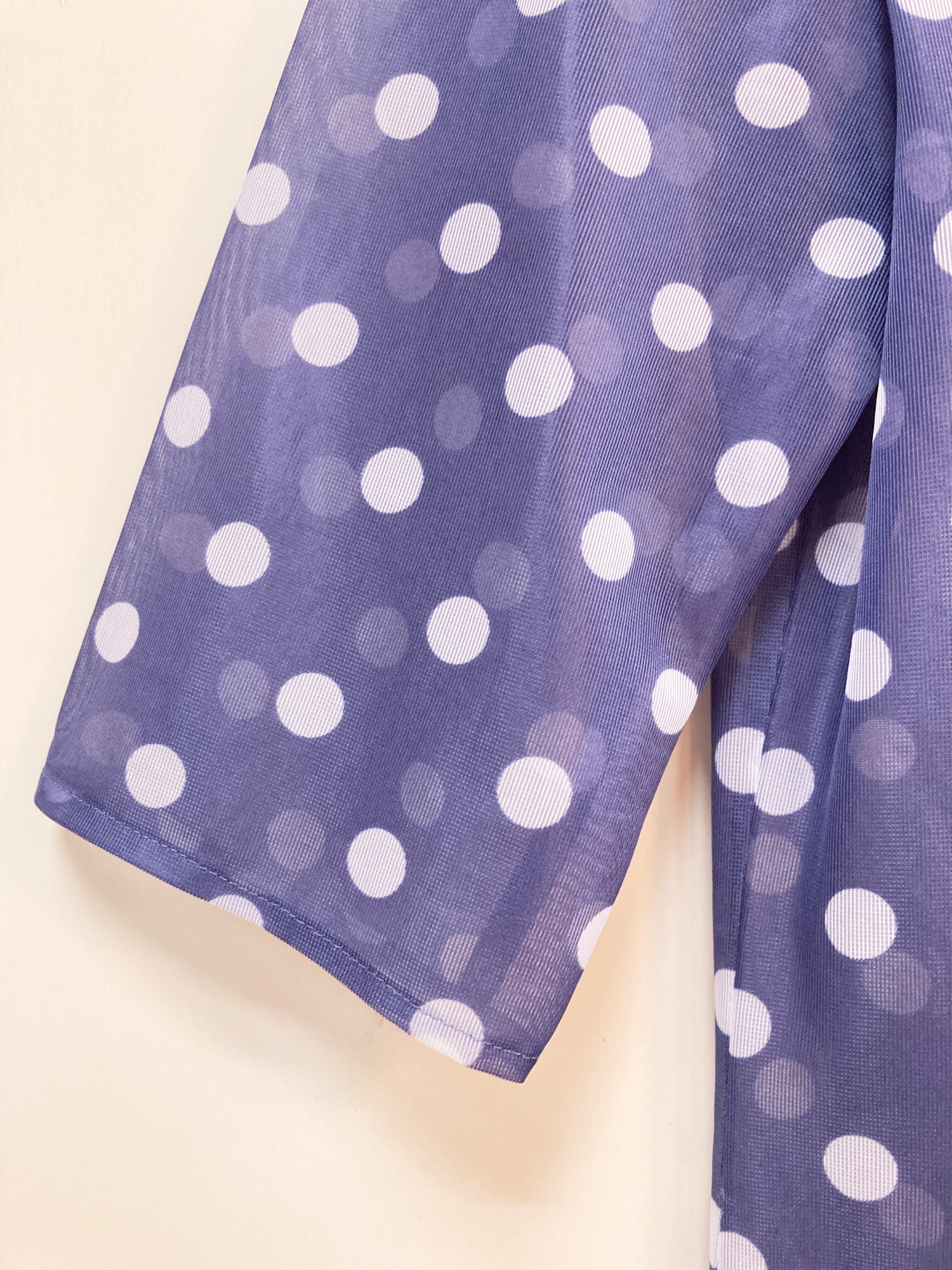 Jean Paul Gaultier Classique blue spotted nylon mesh shirt dress - size 40