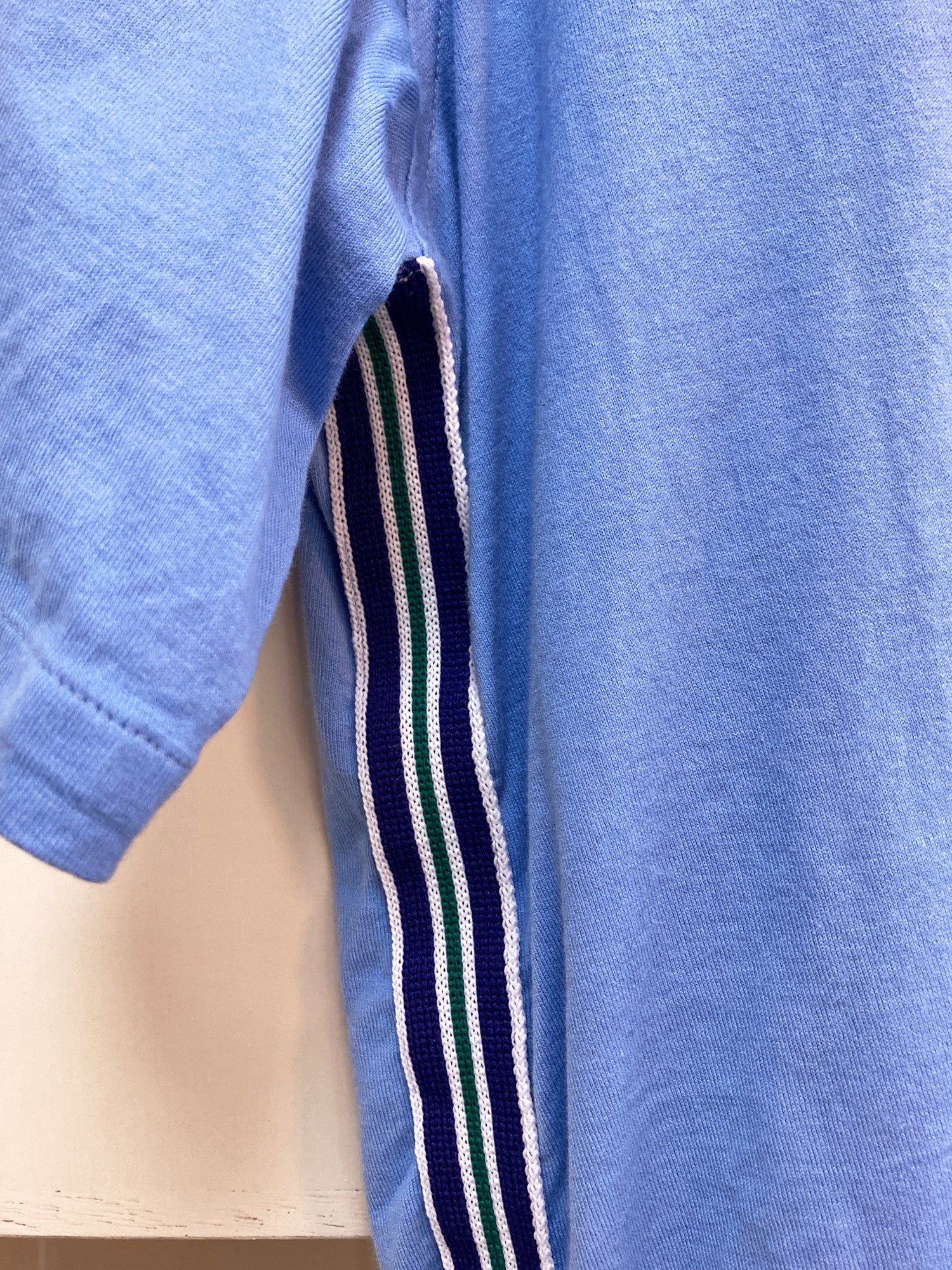 Comme des Garcons Homme 2007 blue jersey tape trim short sleeve 