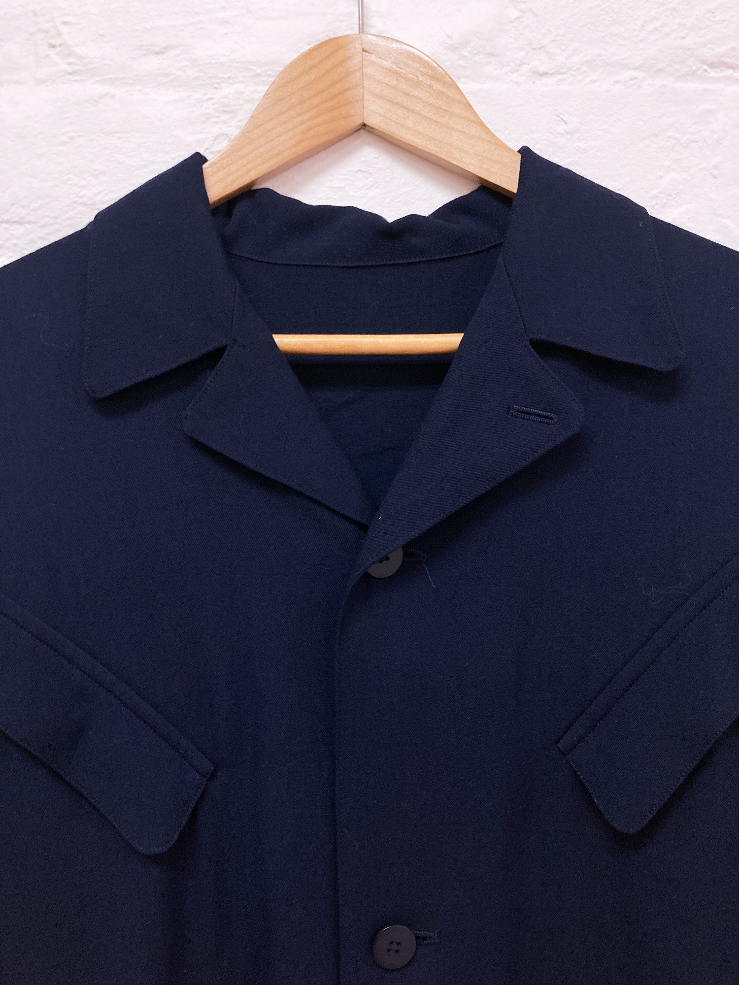 Y’s Yohji Yamamoto 1980s dark navy wool gabardine four pocket jacket