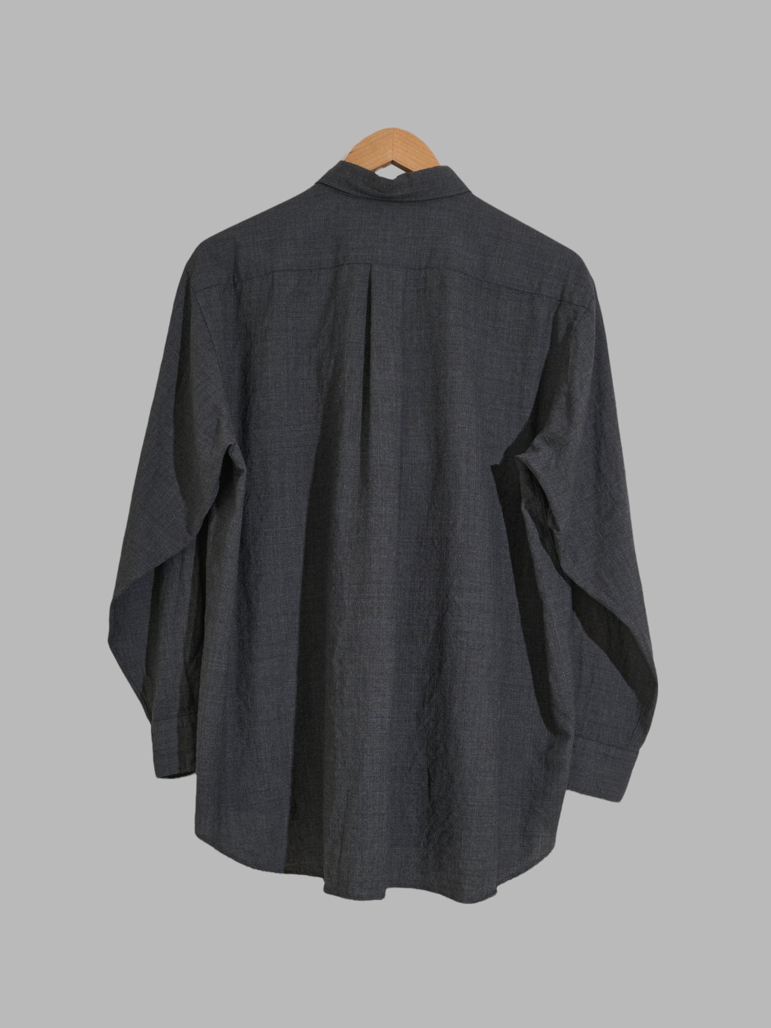 Comme des Garcons Homme 1998 charcoal grey wool pintuck shirt - L M