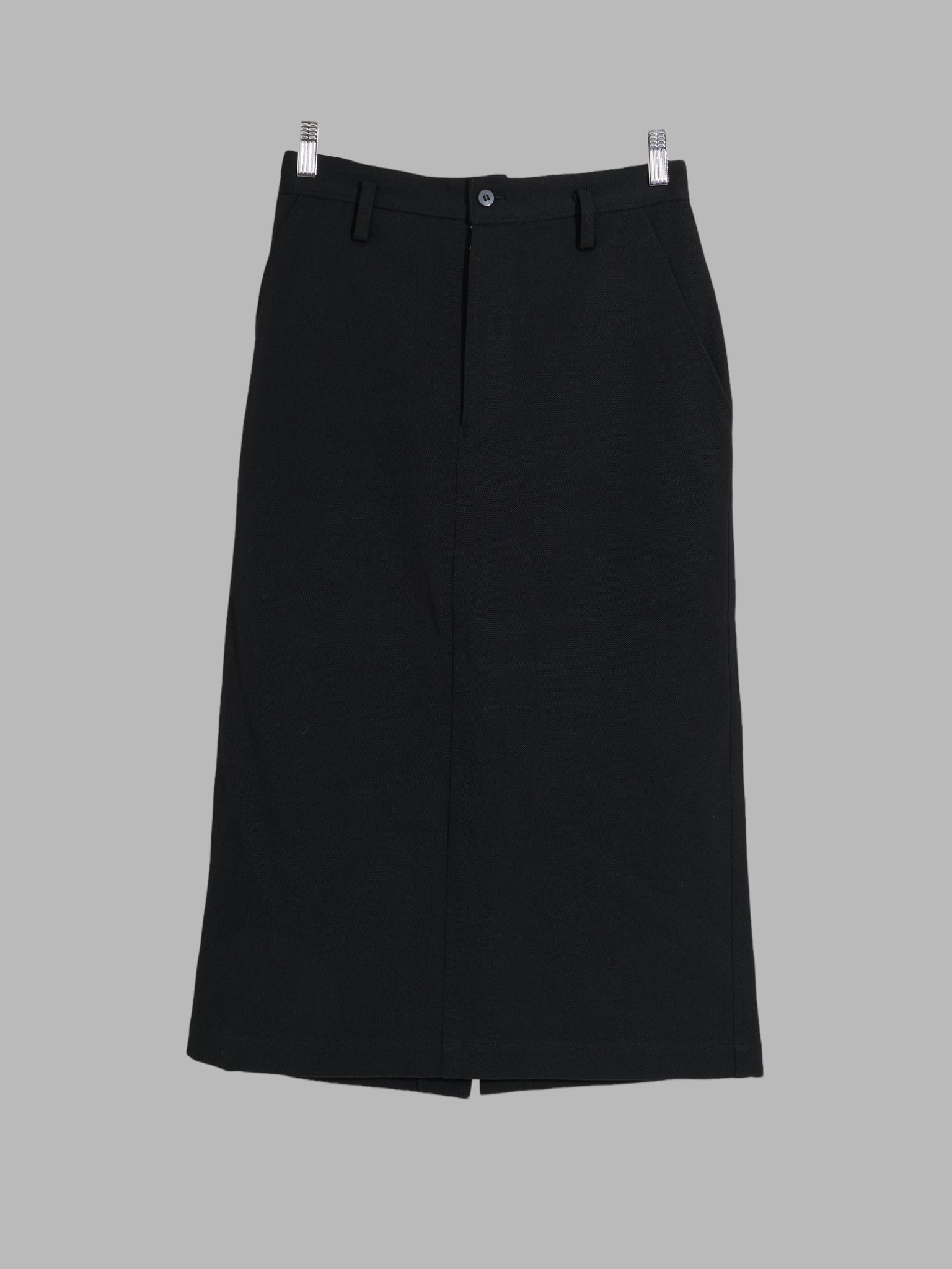 Tricot Comme des Garcons 1990 black wool gabardine long skirt - M